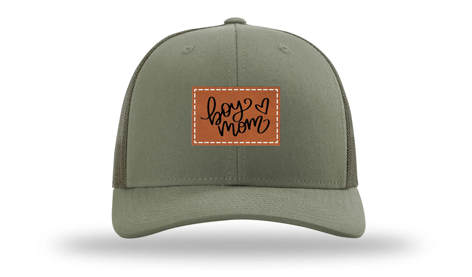 Boy Mom Heart Leather Patch Richardson 112 Hat - Image 3