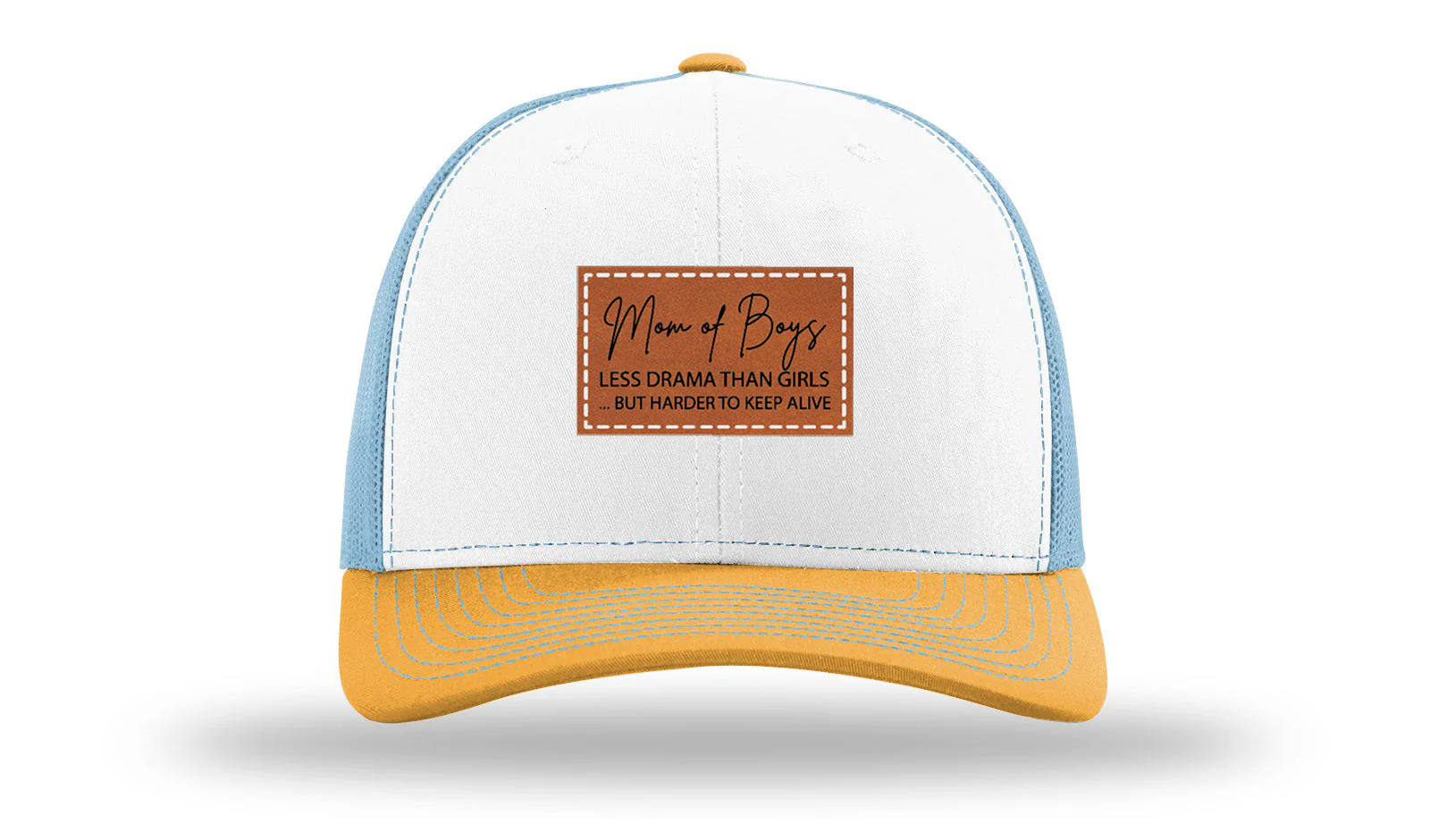 Mom Of Boys Leather Patch Richardson 112 Hat - Image 43