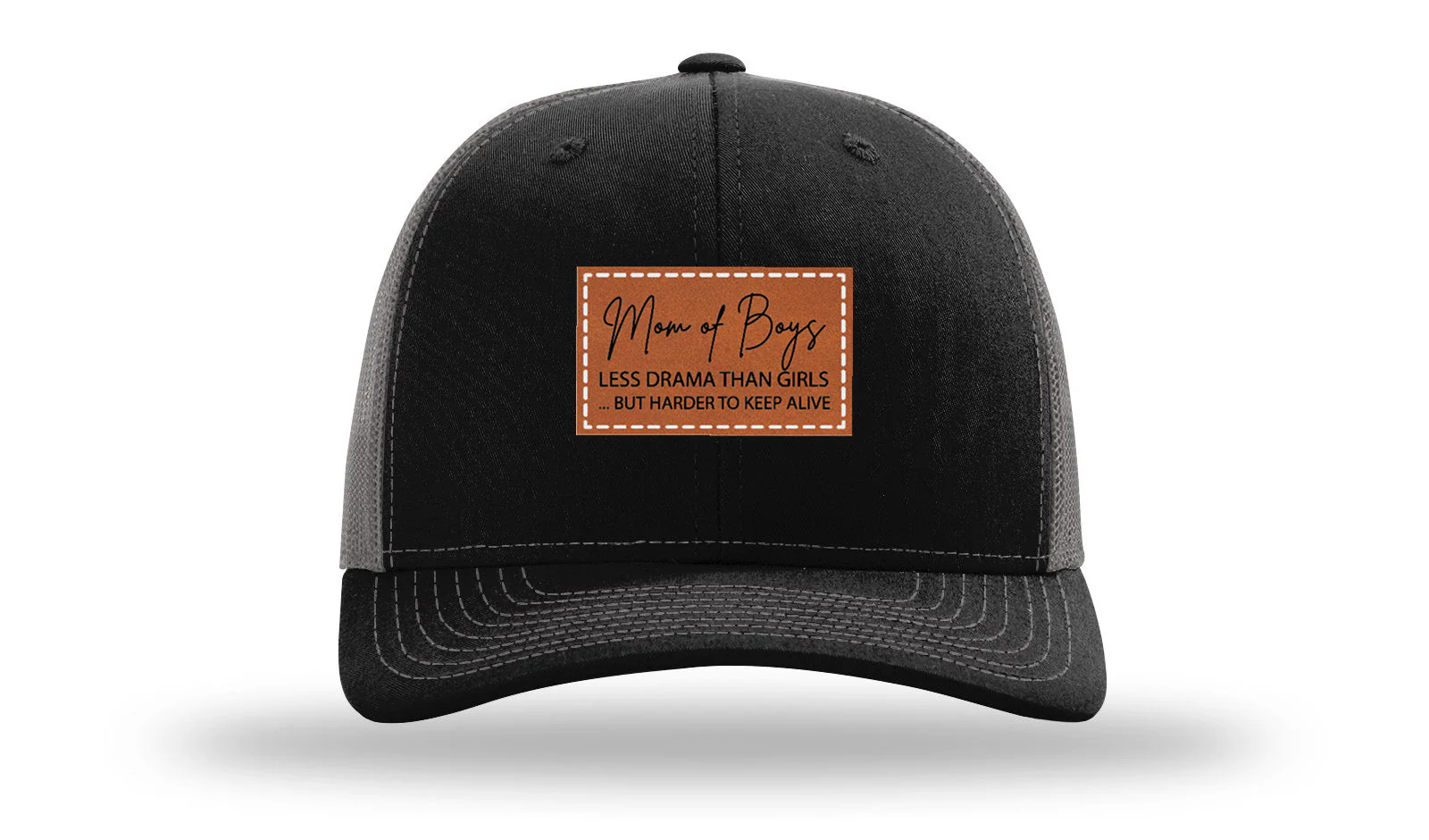 Mom Of Boys Leather Patch Richardson 112 Hat - Image 6