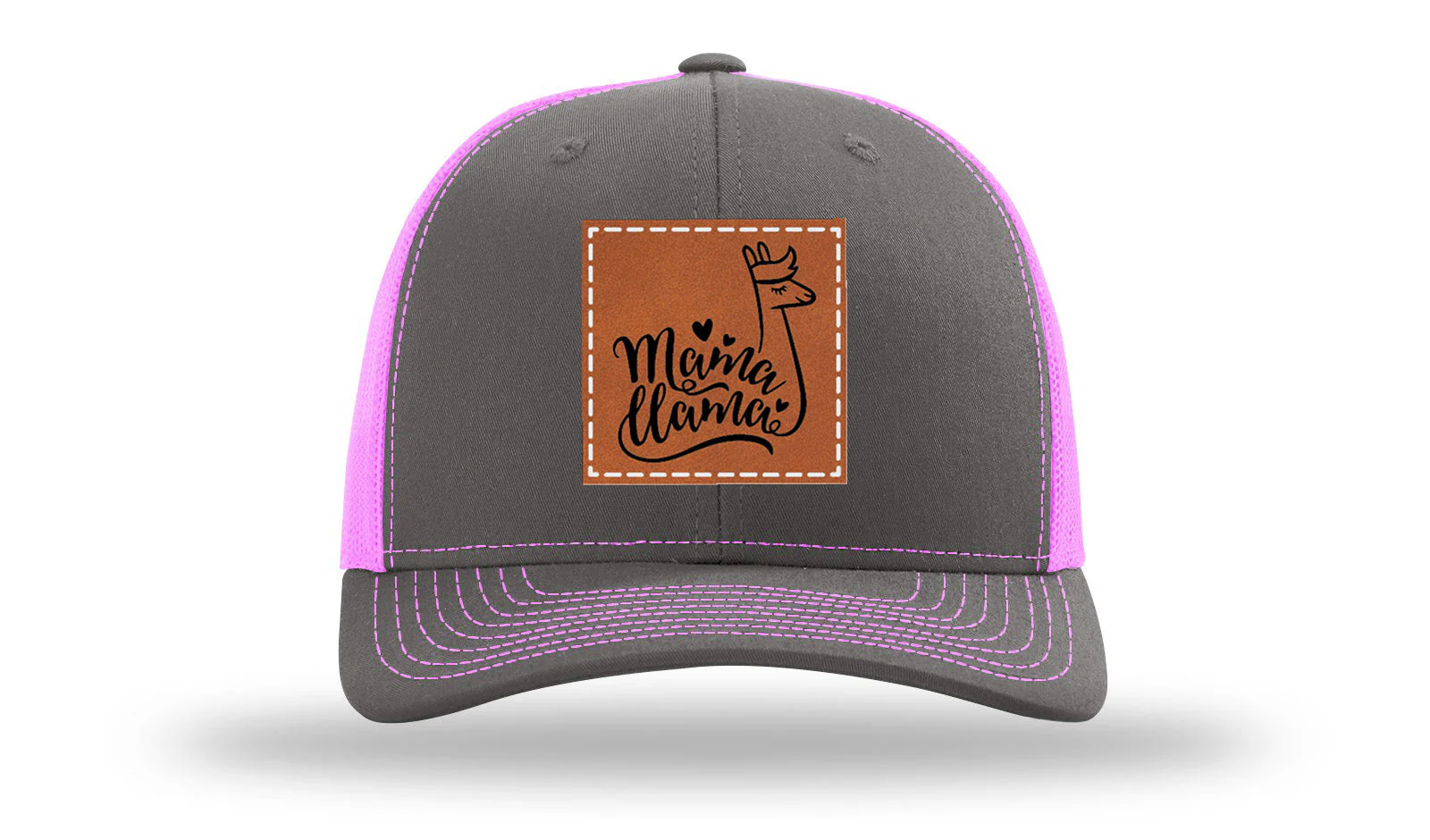 Mama Llama Leather Patch Richardson 112 Hat - Image 15