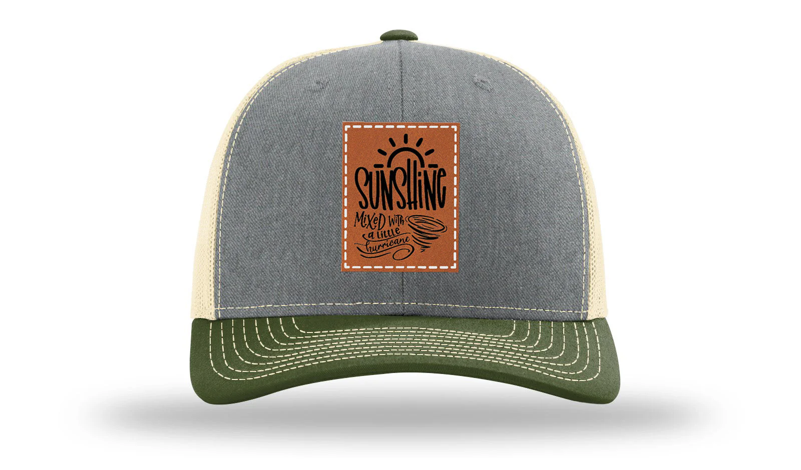 Sunshine Mixed With a Hurricane Leather Patch Richardson 112 Hat - Image 38
