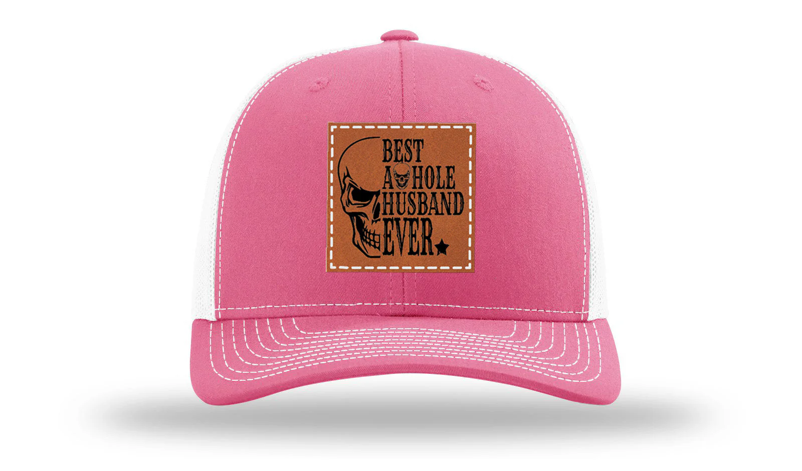 Best Asshole Husband Ever Leather Patch Richardson 112 Hat - Image 23