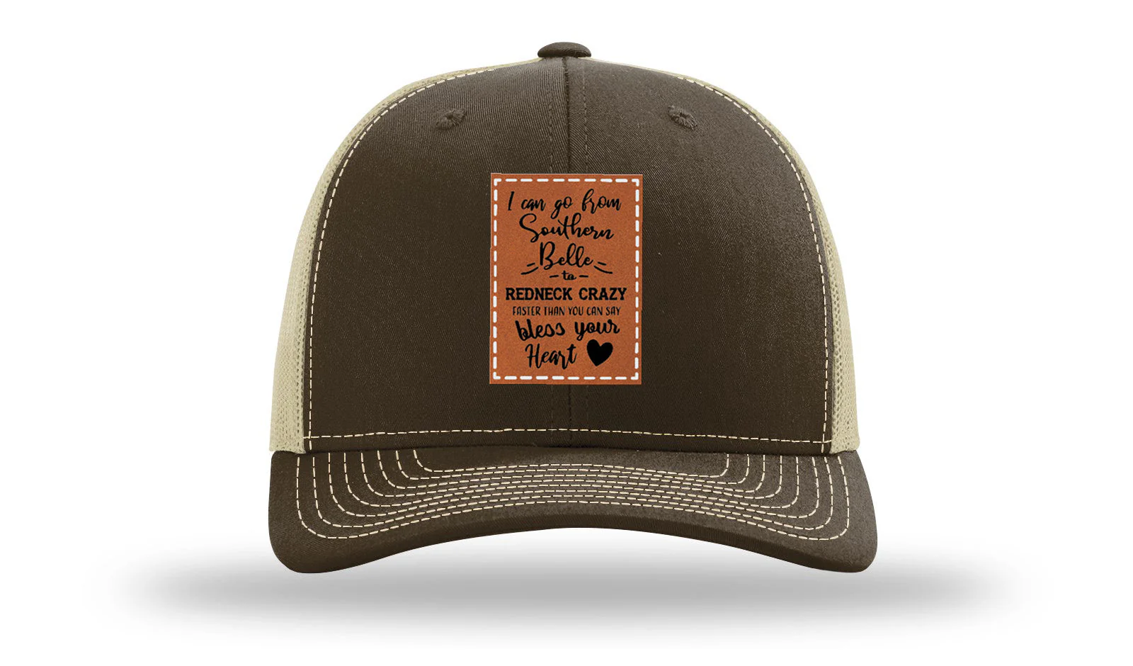 Southern Belle To Redneck Crazy Leather Patch Richardson 112 Hat - Image 8
