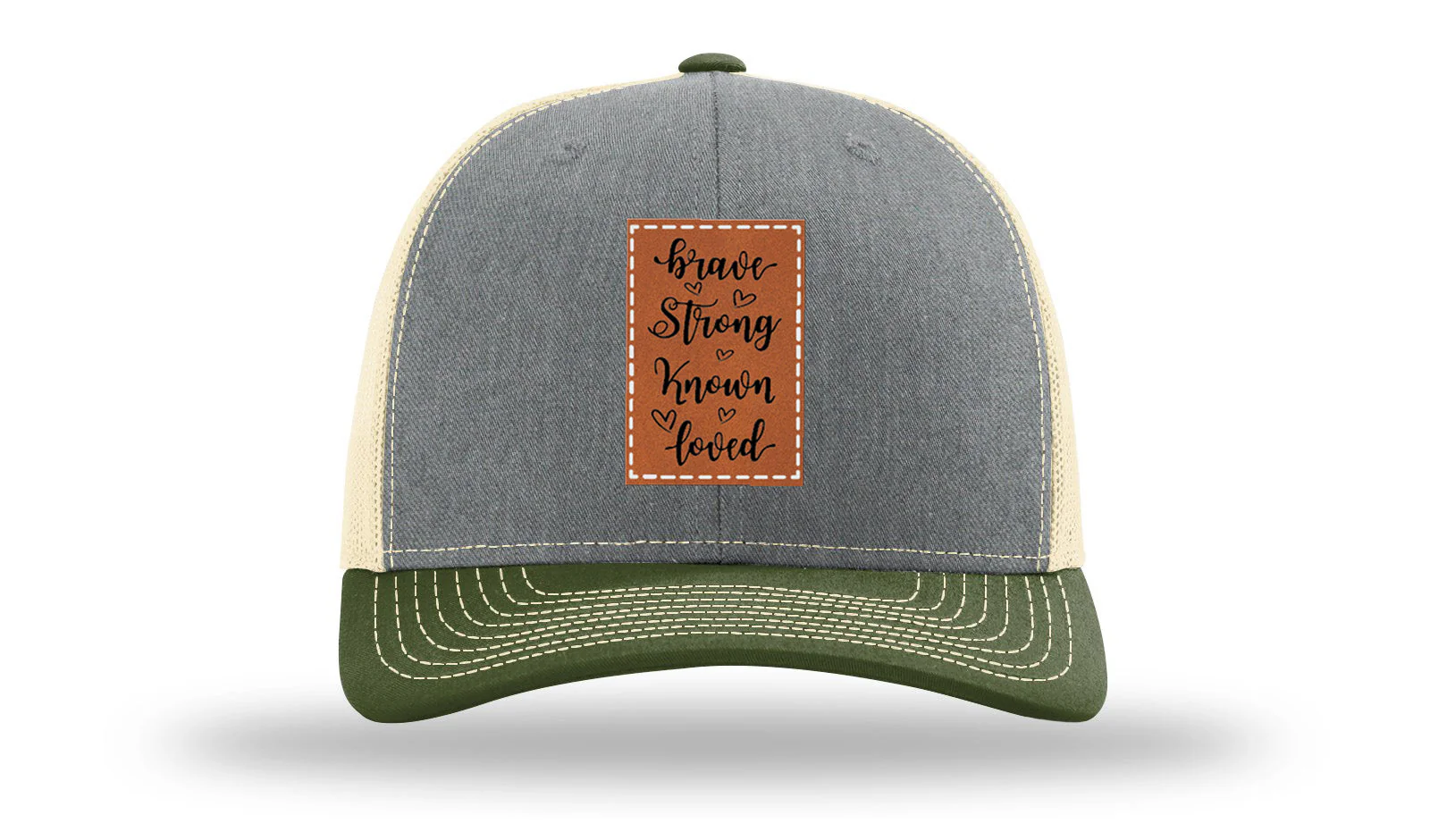 Brave Strong Known Loved Leather Patch Richardson 112 Hat - Image 38