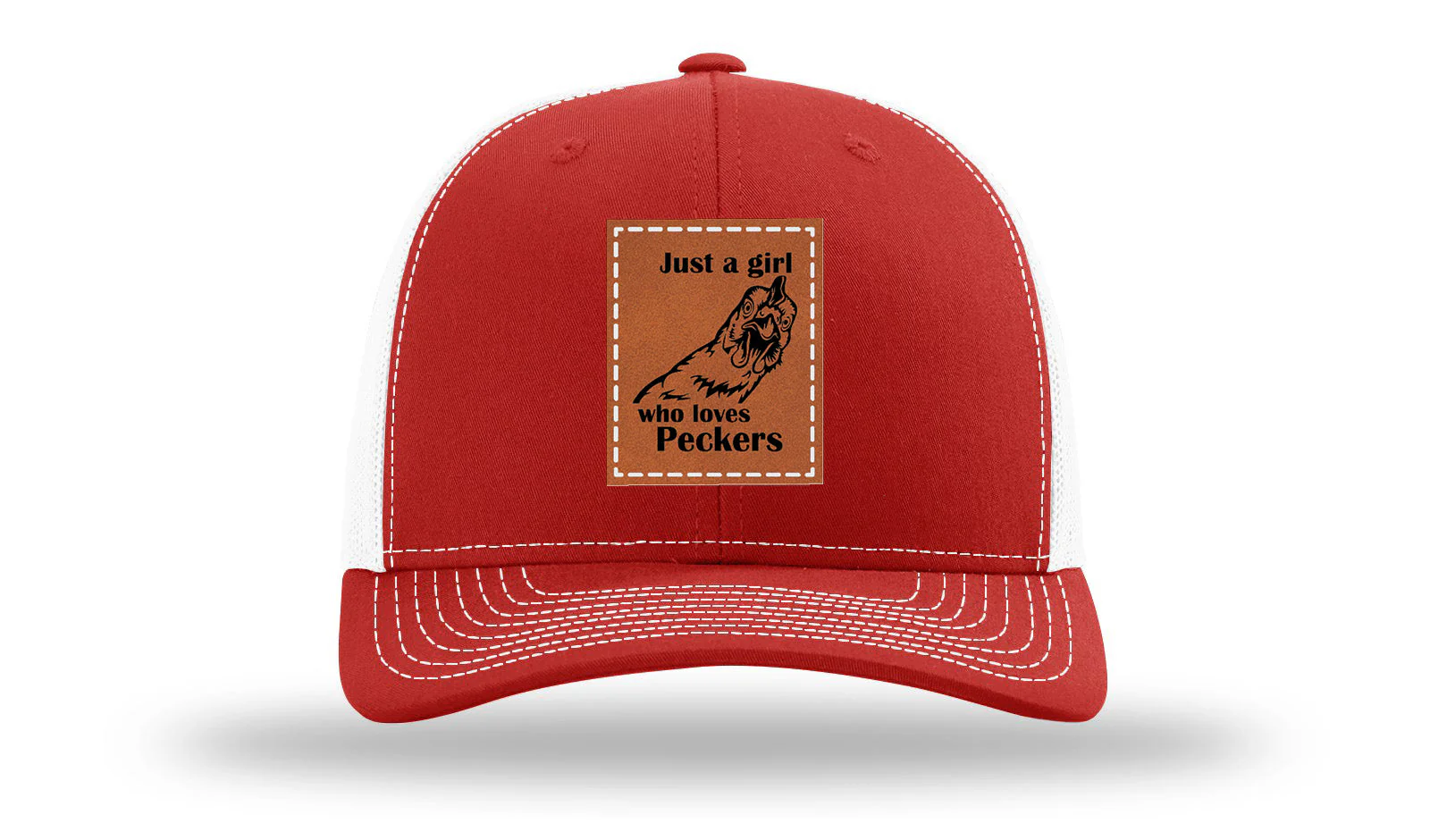 Just A Girl Who Loves Peckers Leather Patch Richardson 112 Hat - Image 31