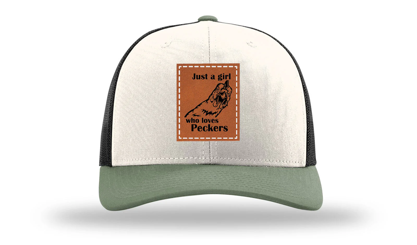 Just A Girl Who Loves Peckers Leather Patch Richardson 112 Hat - Image 35