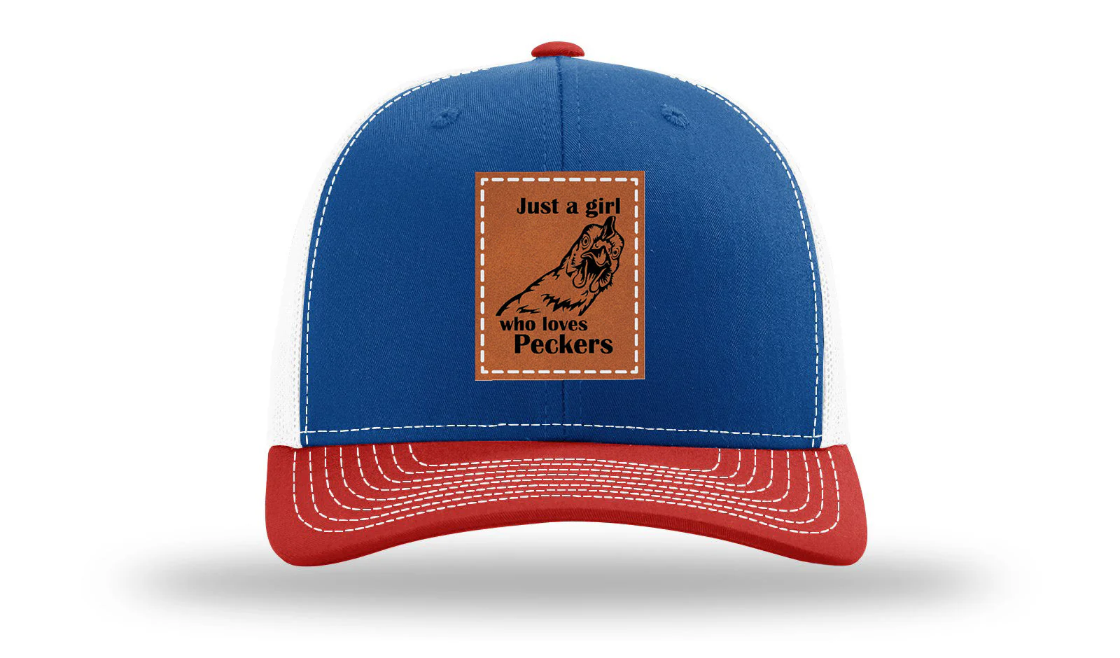 Just A Girl Who Loves Peckers Leather Patch Richardson 112 Hat - Image 42