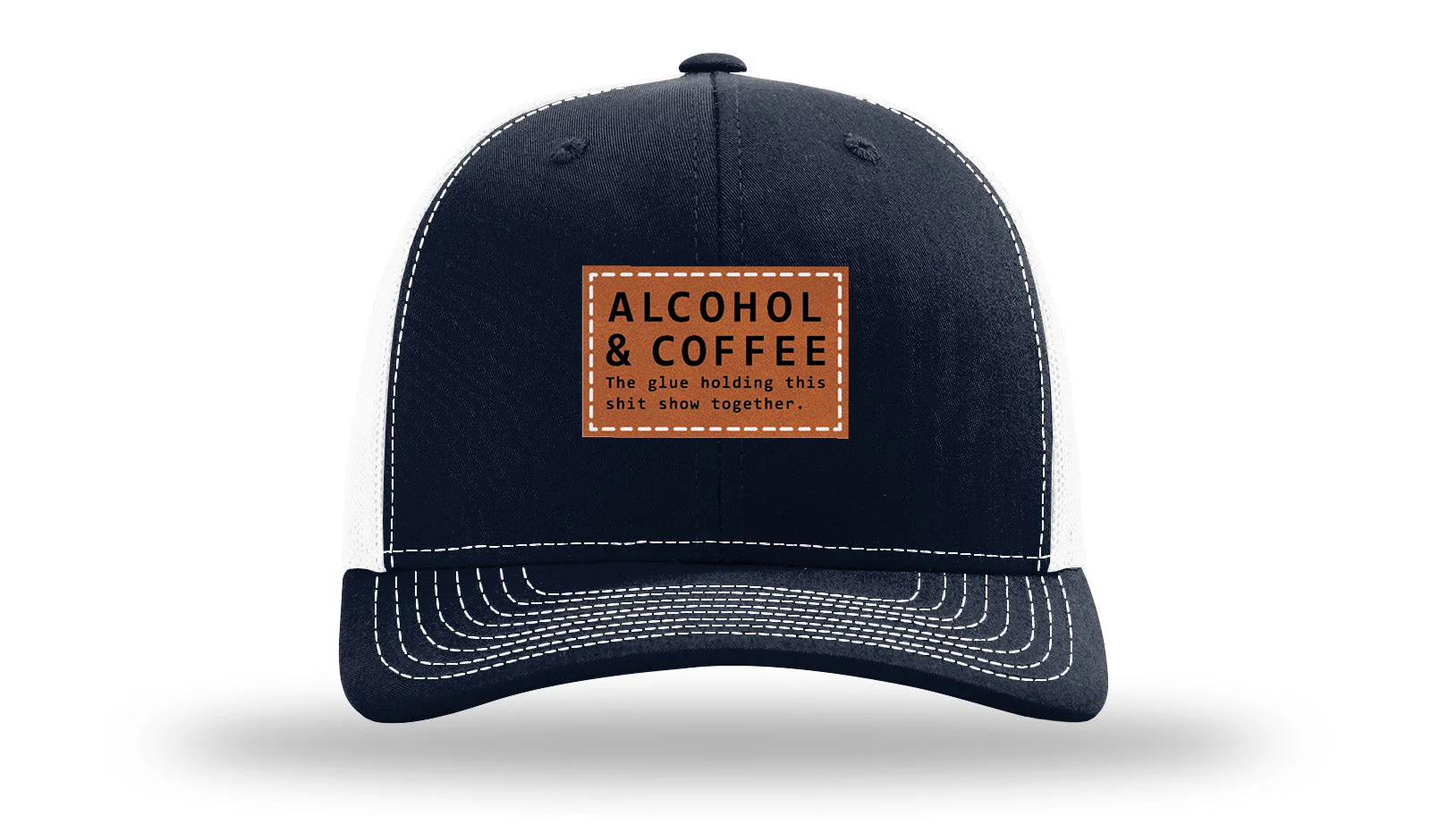 Alcohol & Coffee Leather Patch Richardson 112 Hat - Image 28