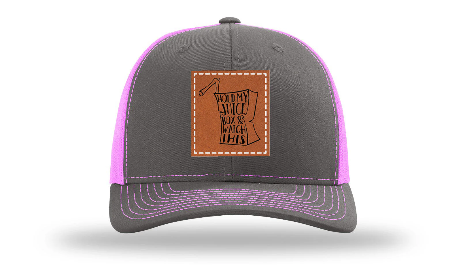 Hold My Juice Box Leather Patch Richardson 112 Hat - Image 15