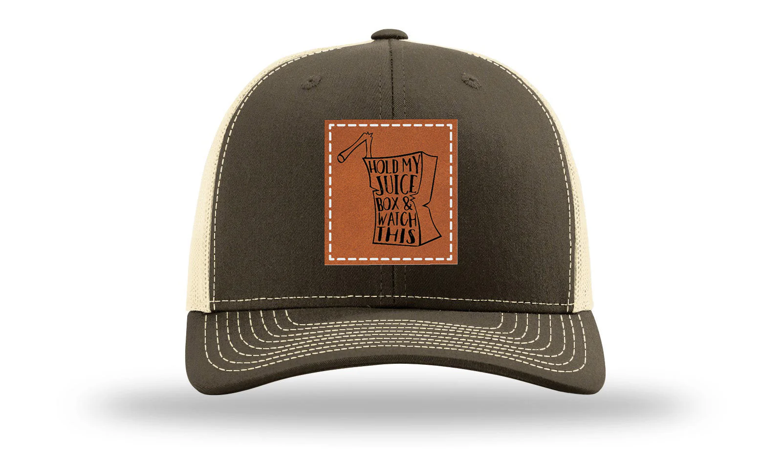 Hold My Juice Box Leather Patch Richardson 112 Hat - Image 17