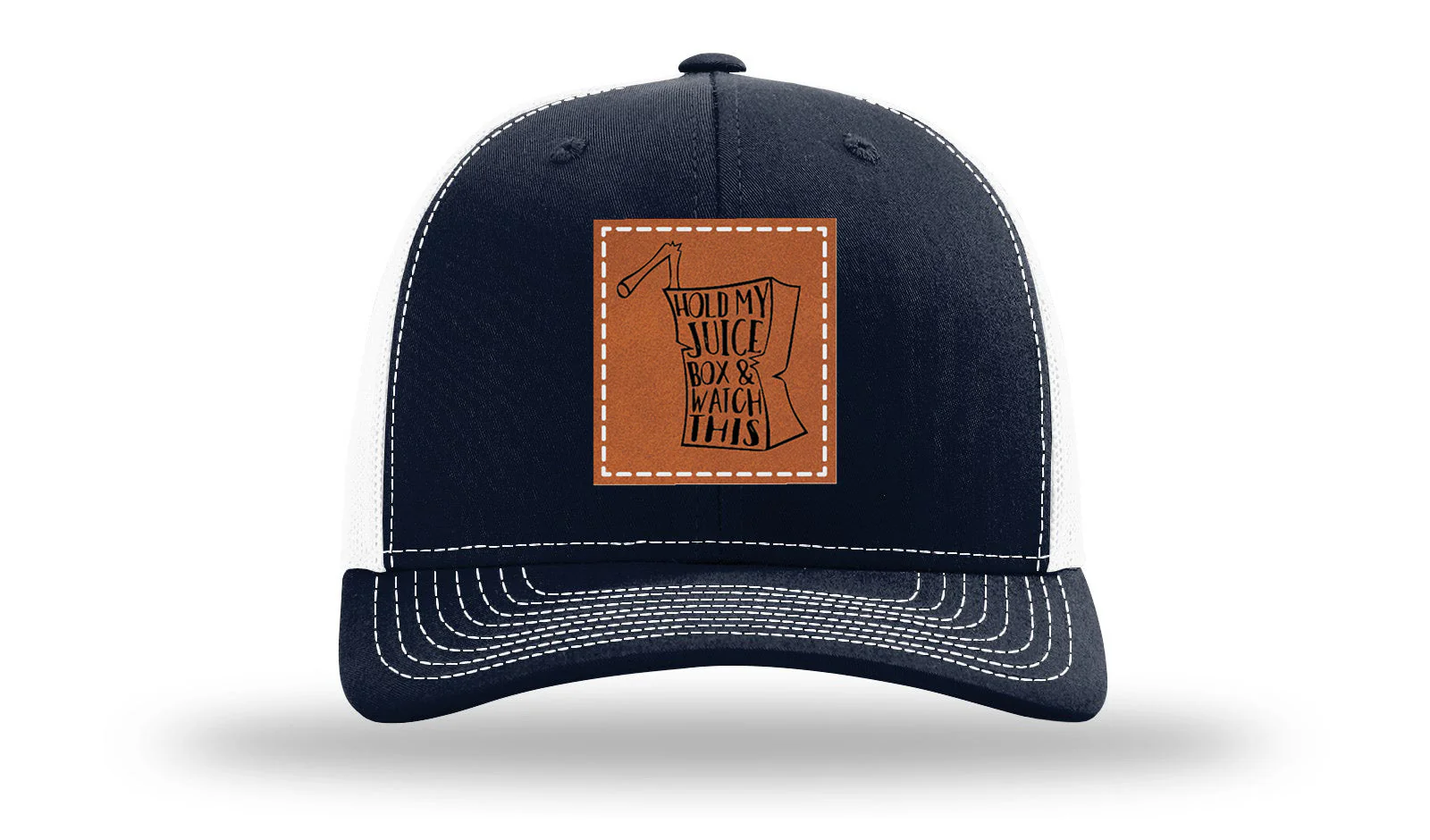 Hold My Juice Box Leather Patch Richardson 112 Hat - Image 29