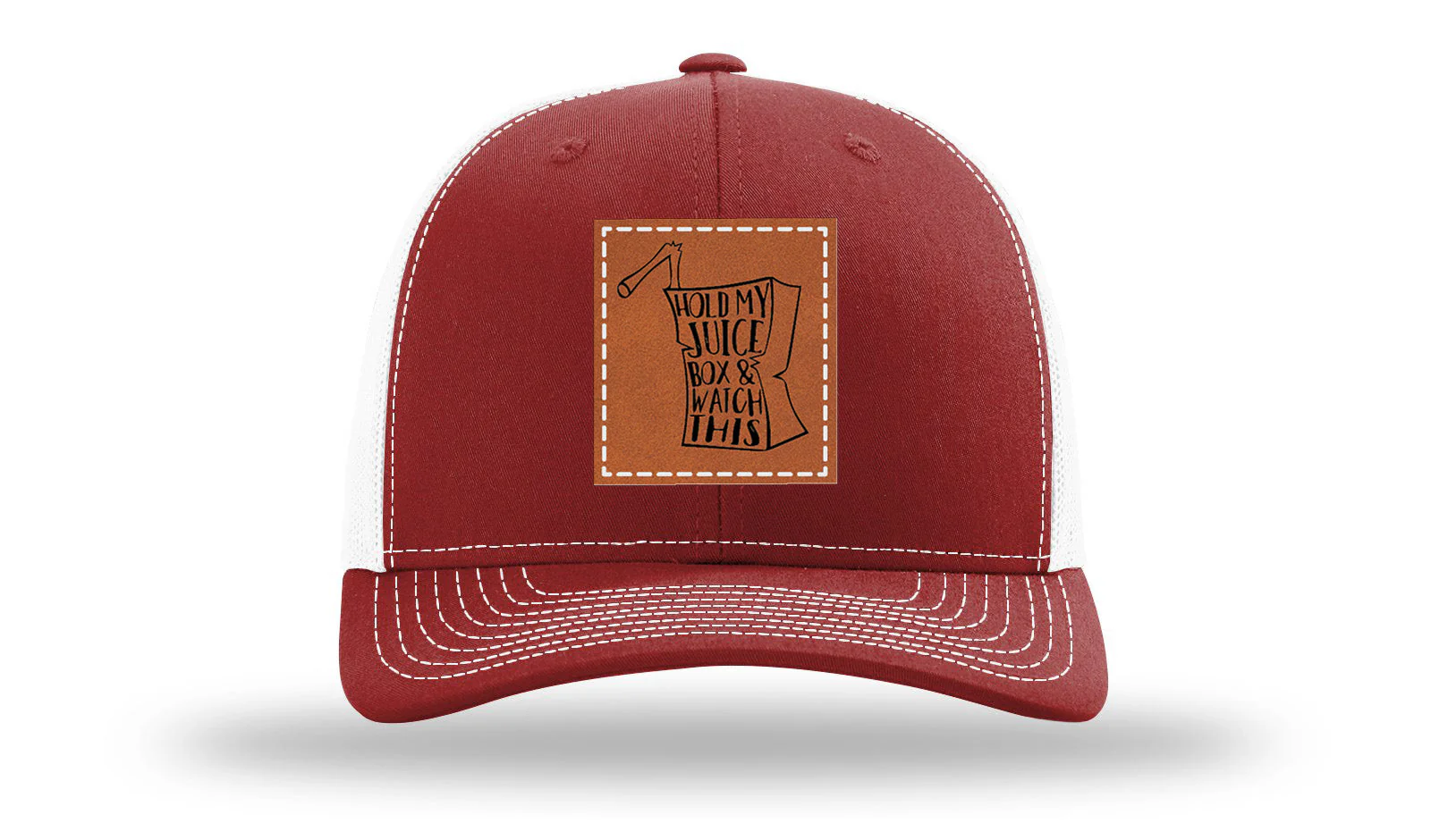 Hold My Juice Box Leather Patch Richardson 112 Hat - Image 9