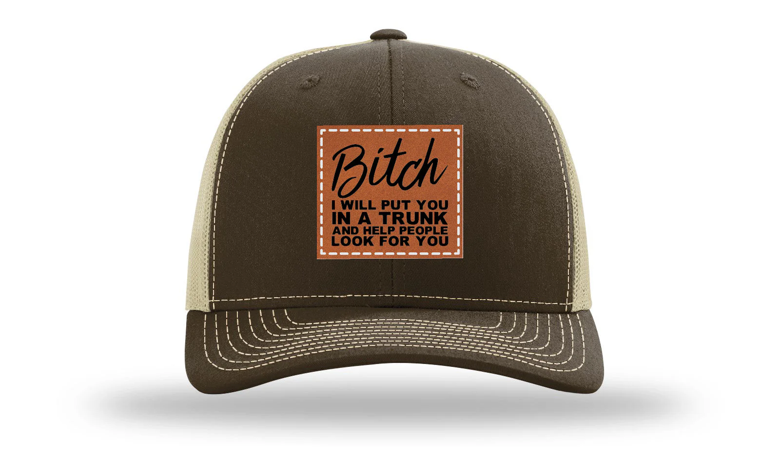 Put You In A Trunk Leather Patch Richardson 112 Hat - Image 8