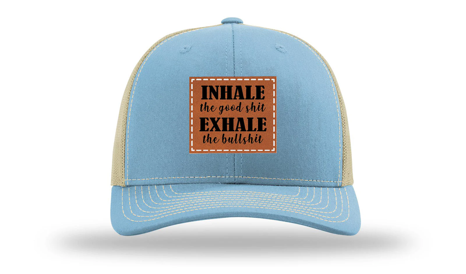 Inhale The Good Stuff Leather Patch Richardson 112 Hat - Image 18