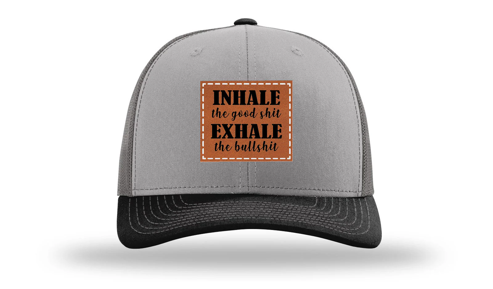 Inhale The Good Stuff Leather Patch Richardson 112 Hat - Image 36