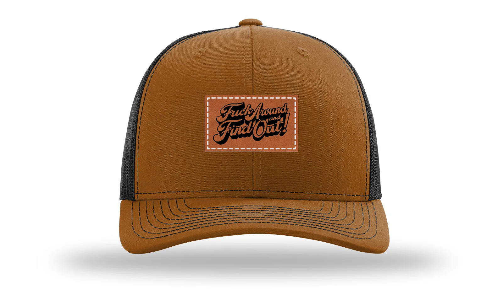 F*ck Around Find Out Leather Patch Richardson 112 Hat - Image 10