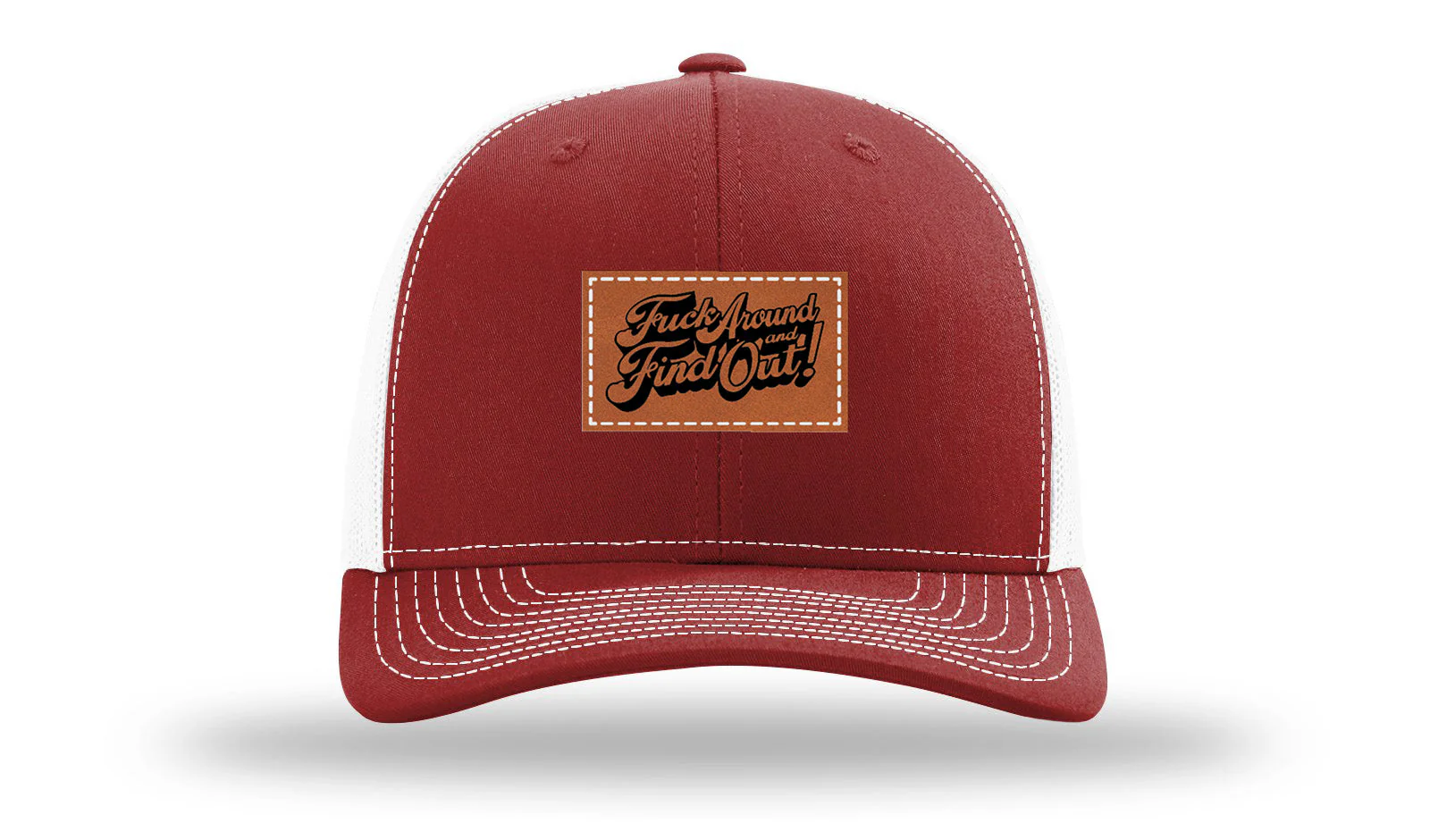 F*ck Around Find Out Leather Patch Richardson 112 Hat - Image 9