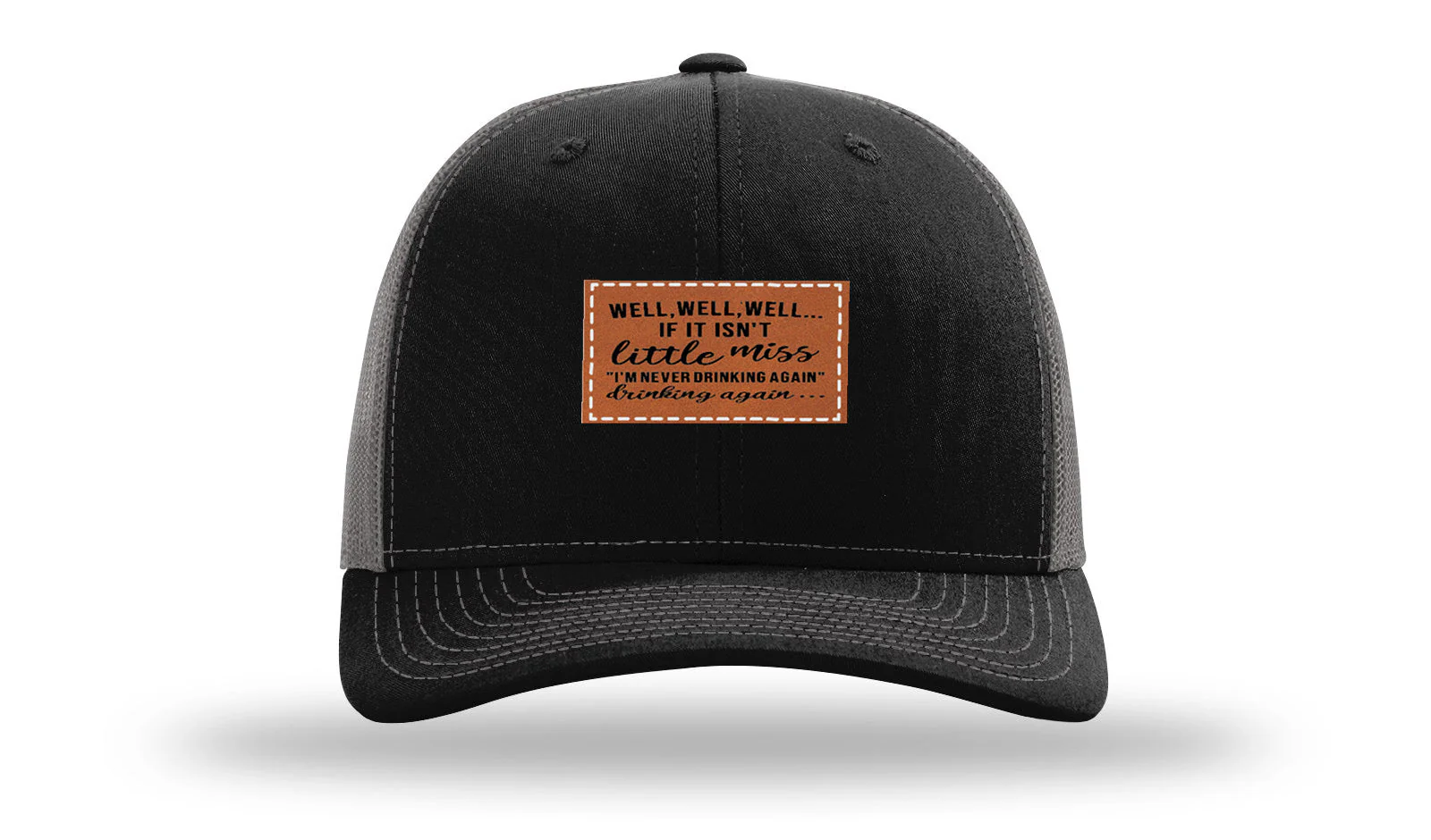 Never Drinking Again Leather Patch Richardson 112 Hat - Image 6