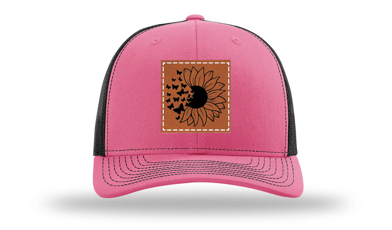 Sunflower Butterfly Leather Patch Richardson 112 Hat - Image 22