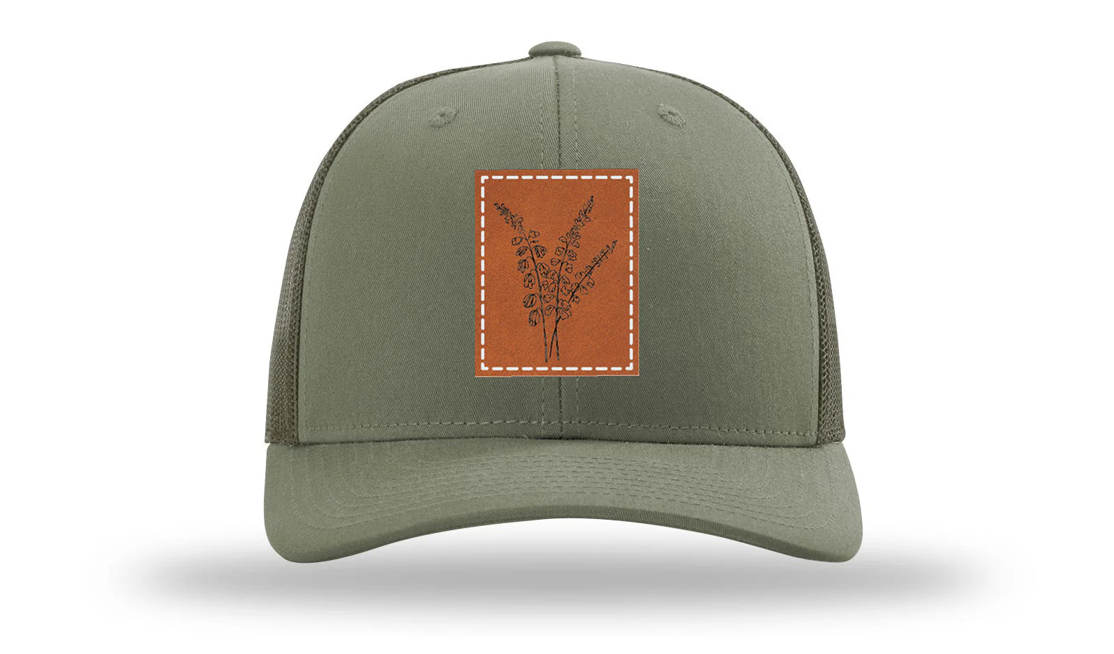 Blue Bells Flowers Leather Patch Richardson 112 Hat - Image 3