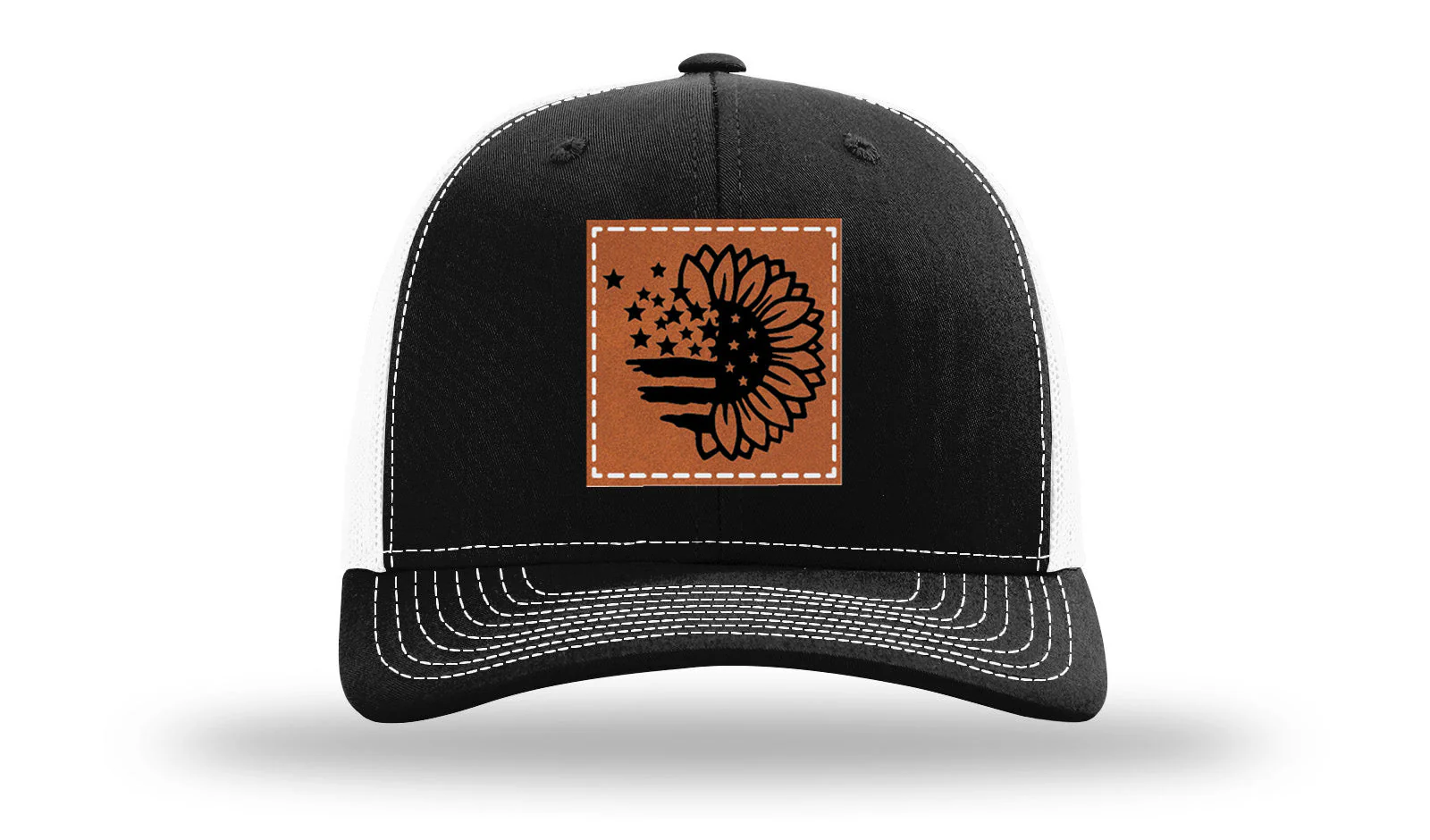 Sunflower Flag Leather Patch Richardson 112 Hat - Image 7