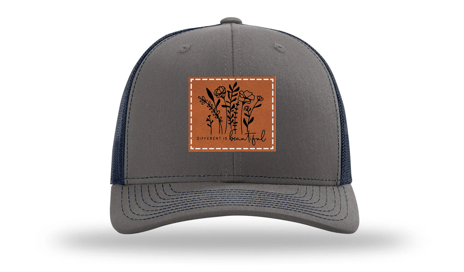 Different Is Beautiful Leather Patch Richardson 112 Hat - Image 13