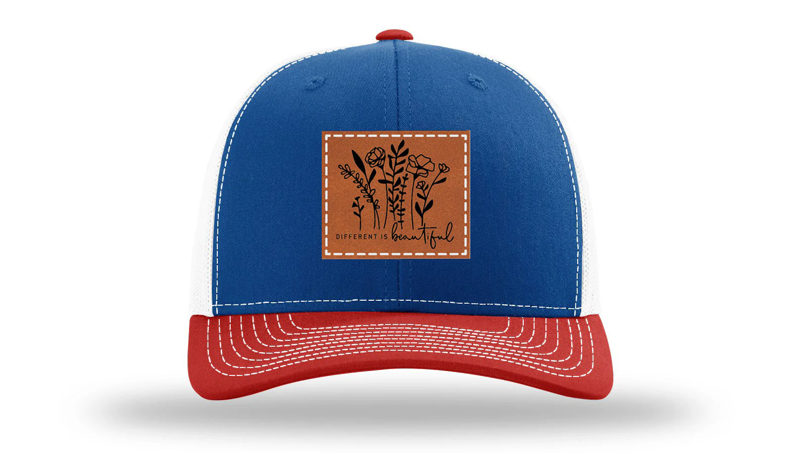 Different Is Beautiful Leather Patch Richardson 112 Hat - Image 42