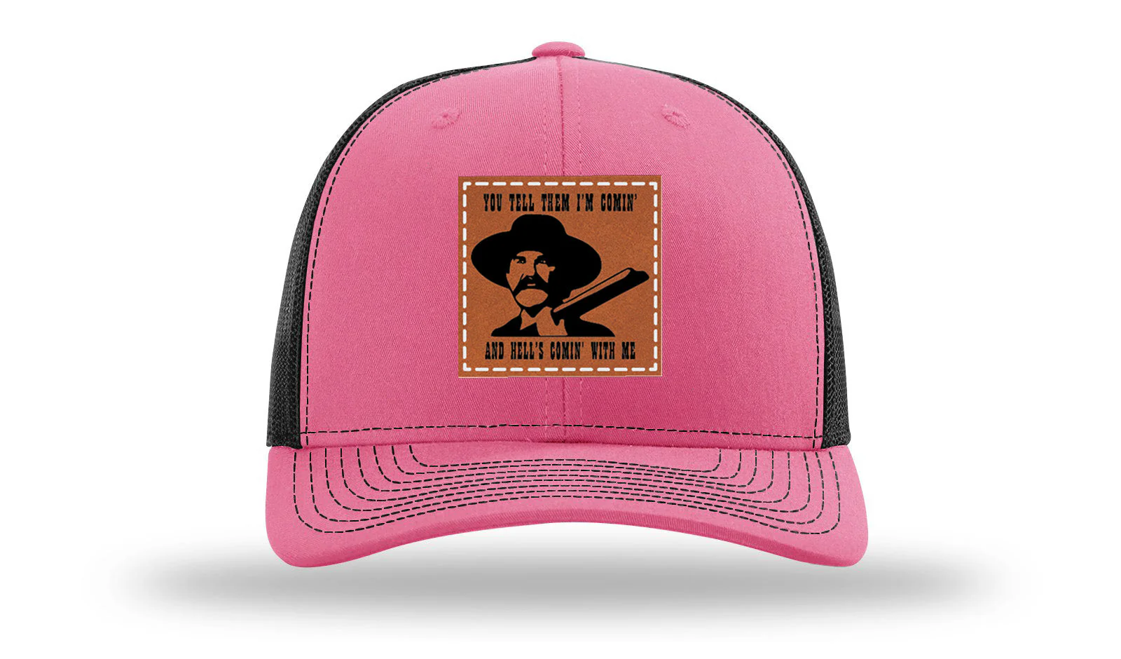 Tombstone Hell's Comin' Leather Patch Richardson 112 Hat - Image 22