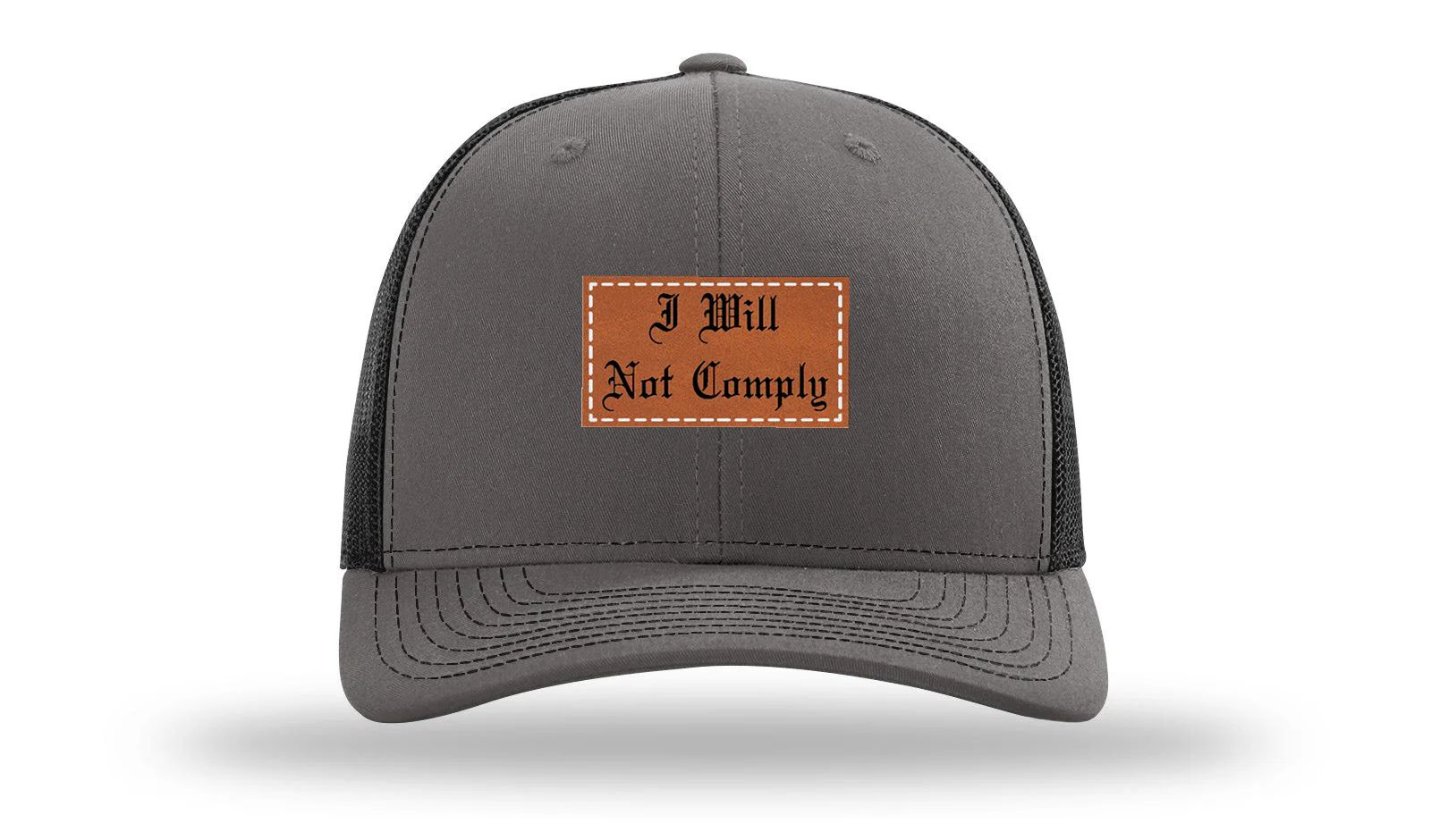 I Will Not Comply Leather Patch Richardson 112 Hat - Image 11