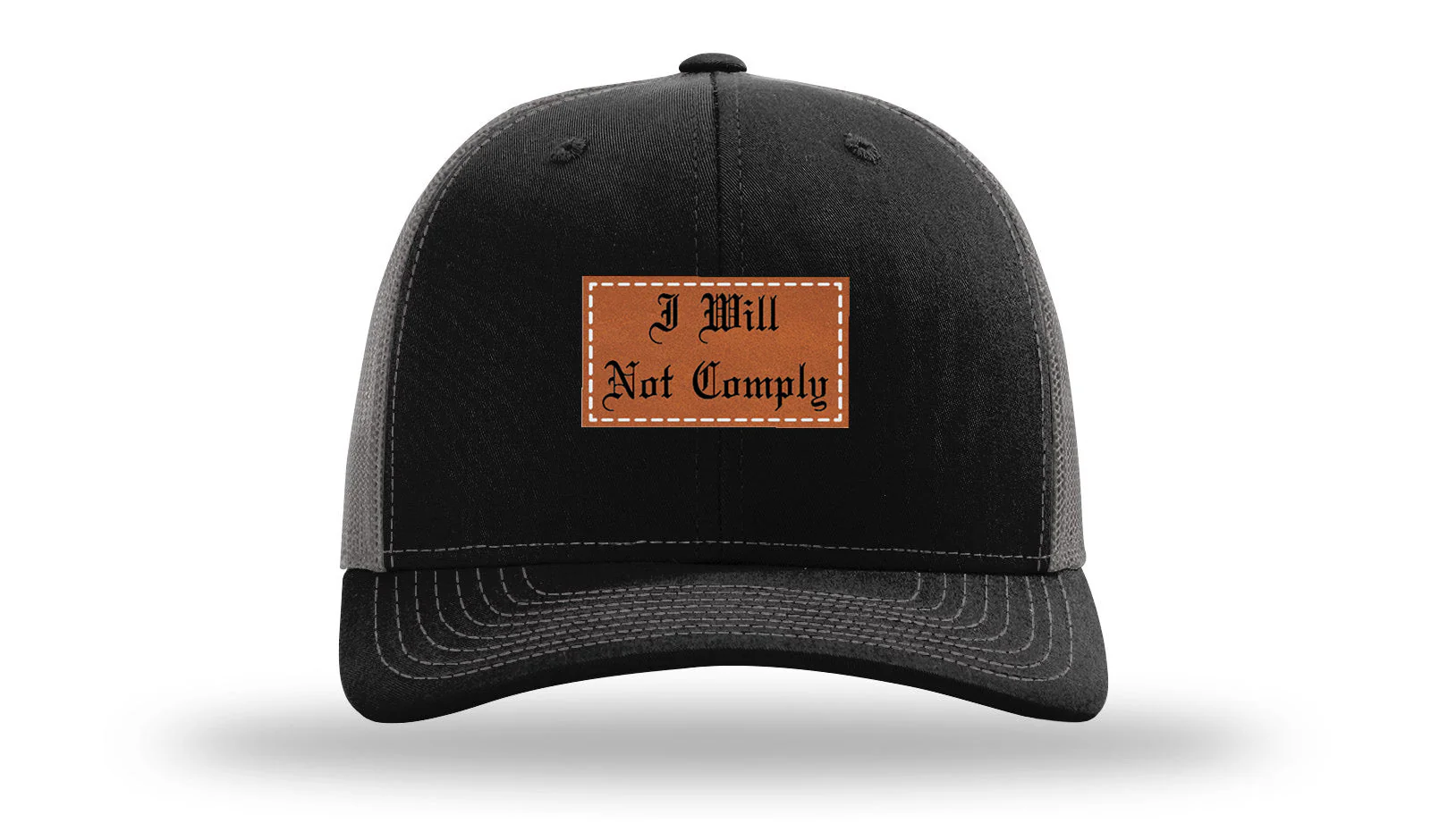 I Will Not Comply Leather Patch Richardson 112 Hat - Image 6