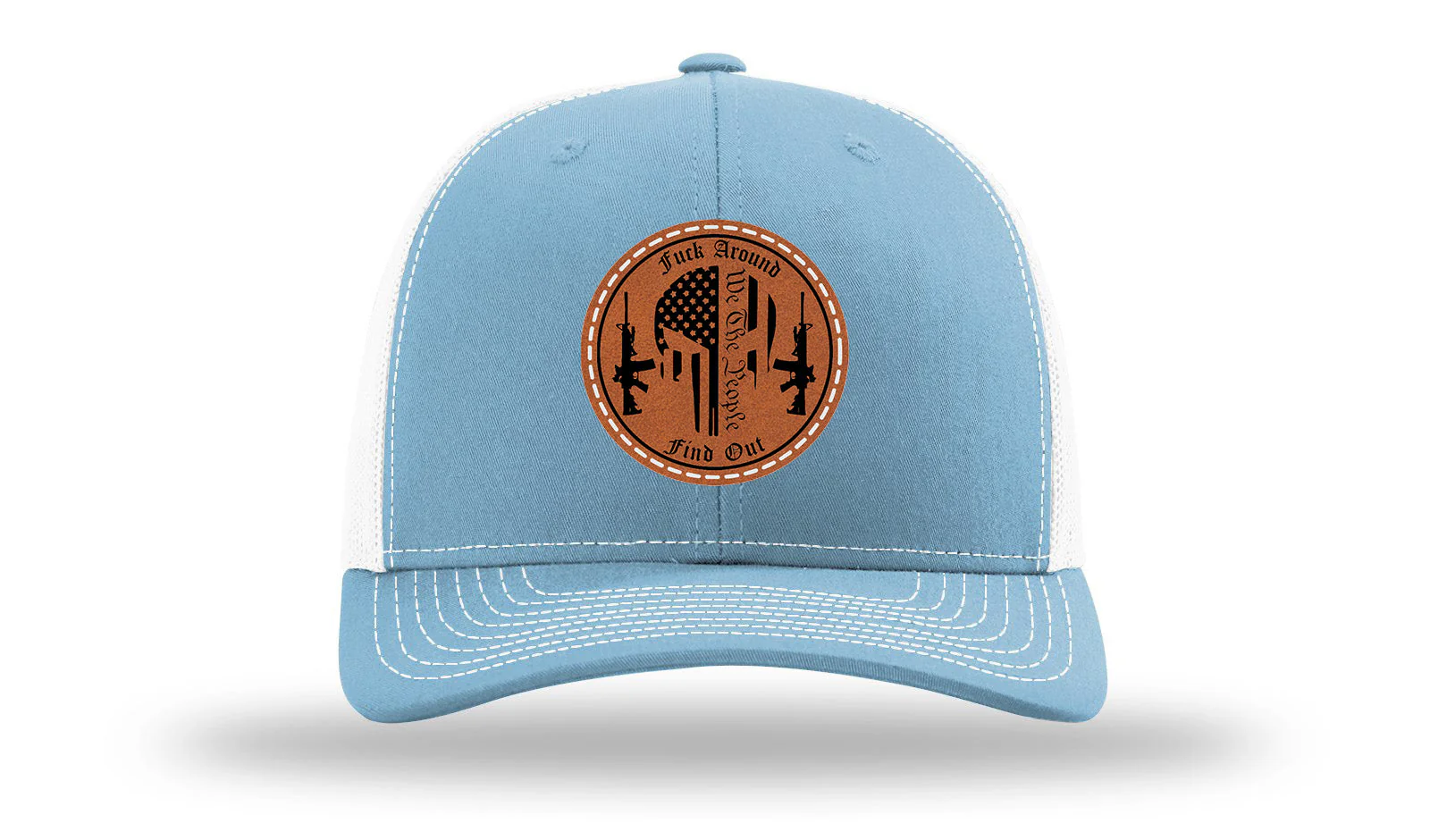 FAFO Punisher Leather Patch Richardson 112 Hat - Image 19
