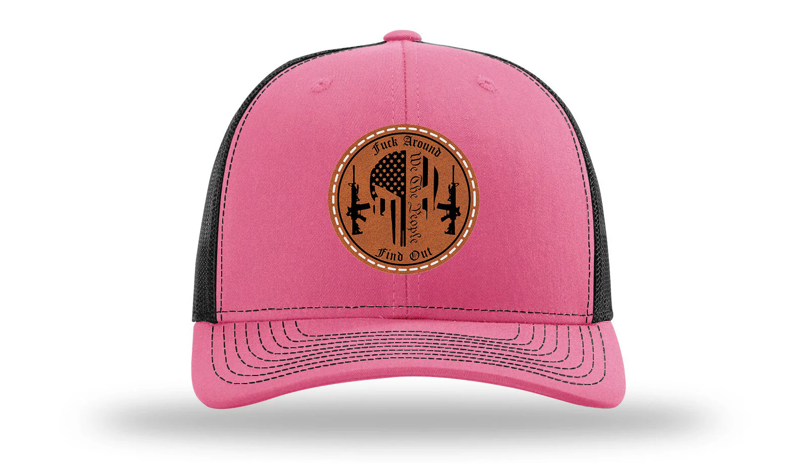 FAFO Punisher Leather Patch Richardson 112 Hat - Image 22