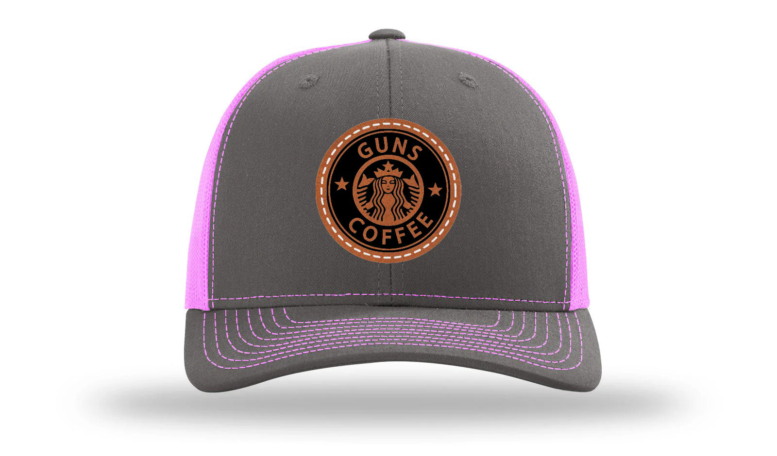 Guns and Coffee Leather Patch Richardson 112 Hat - Image 15