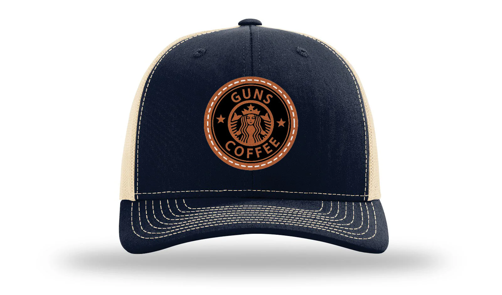 Guns and Coffee Leather Patch Richardson 112 Hat - Image 28