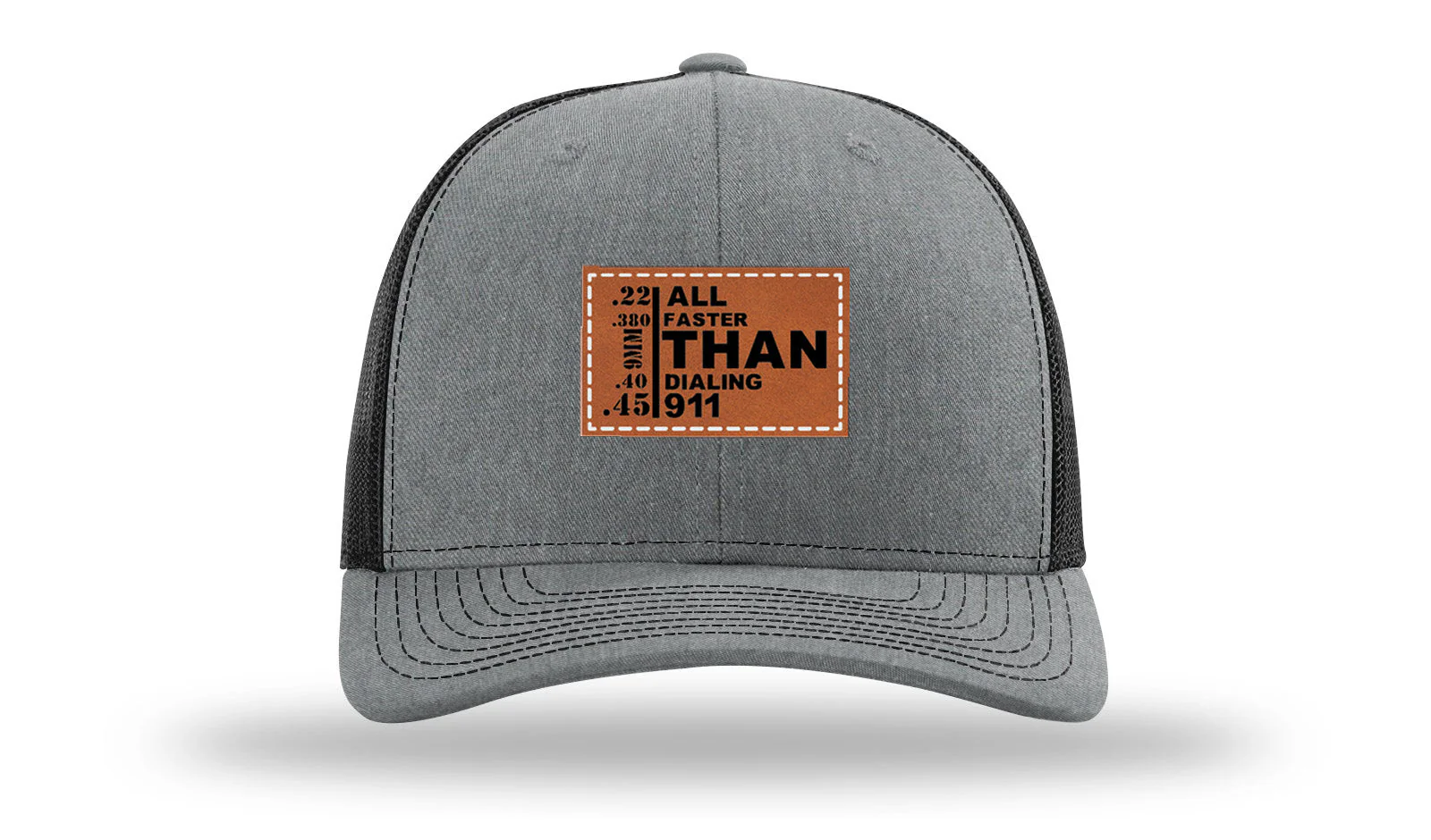 All Faster Than Dialing 911 Leather Patch Richardson 112 Hat - Image 20