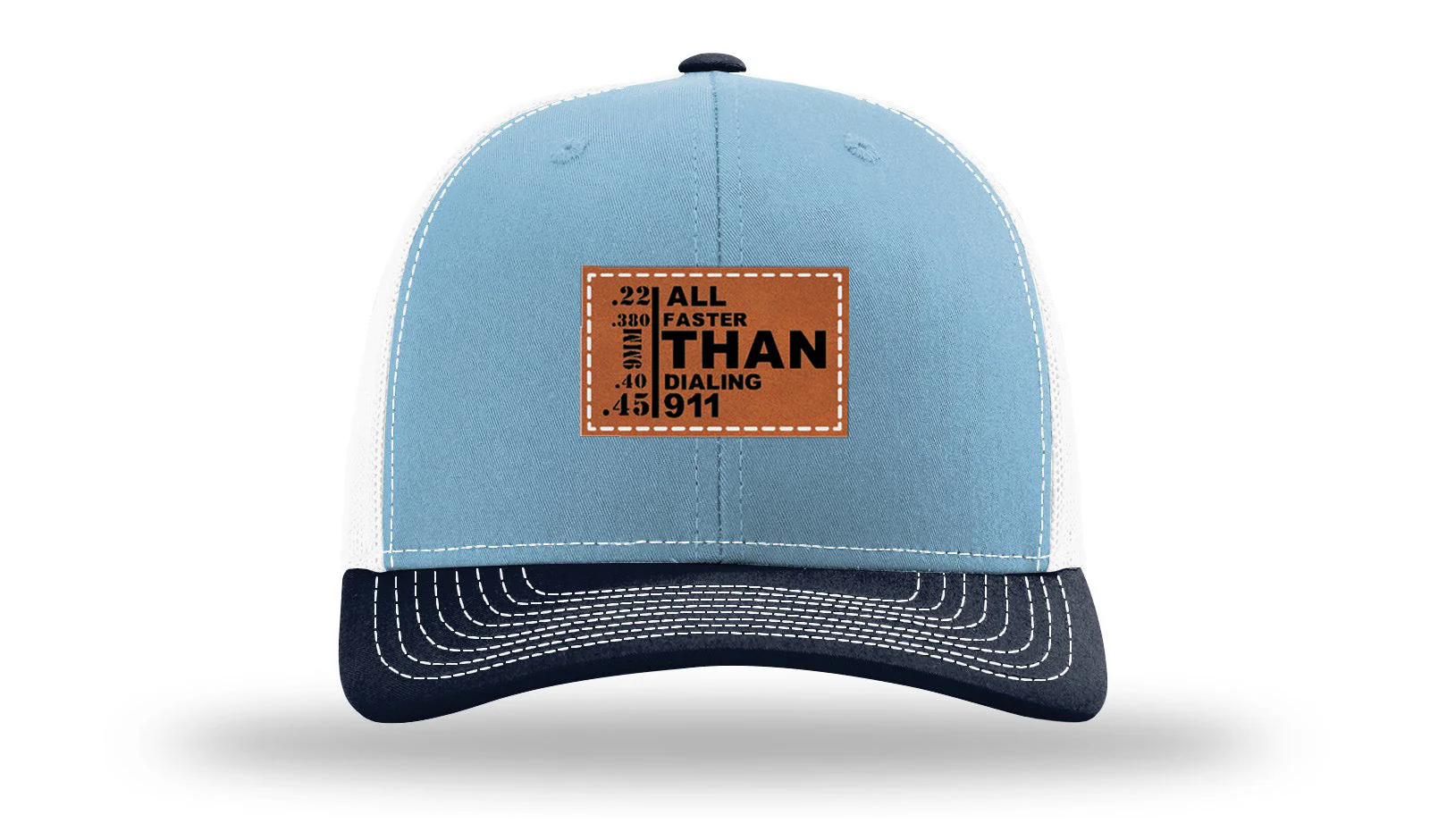 All Faster Than Dialing 911 Leather Patch Richardson 112 Hat - Image 34
