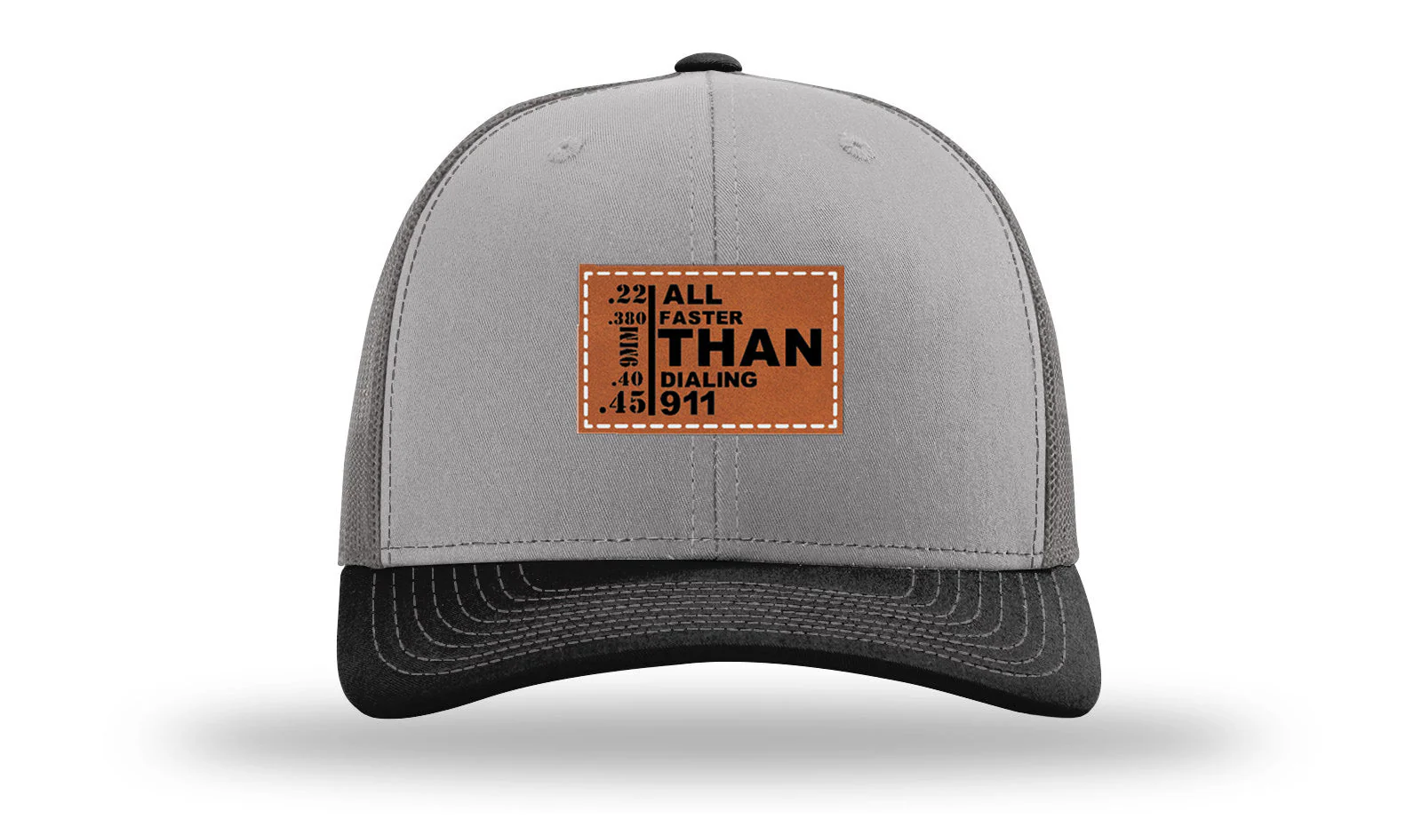 All Faster Than Dialing 911 Leather Patch Richardson 112 Hat - Image 36