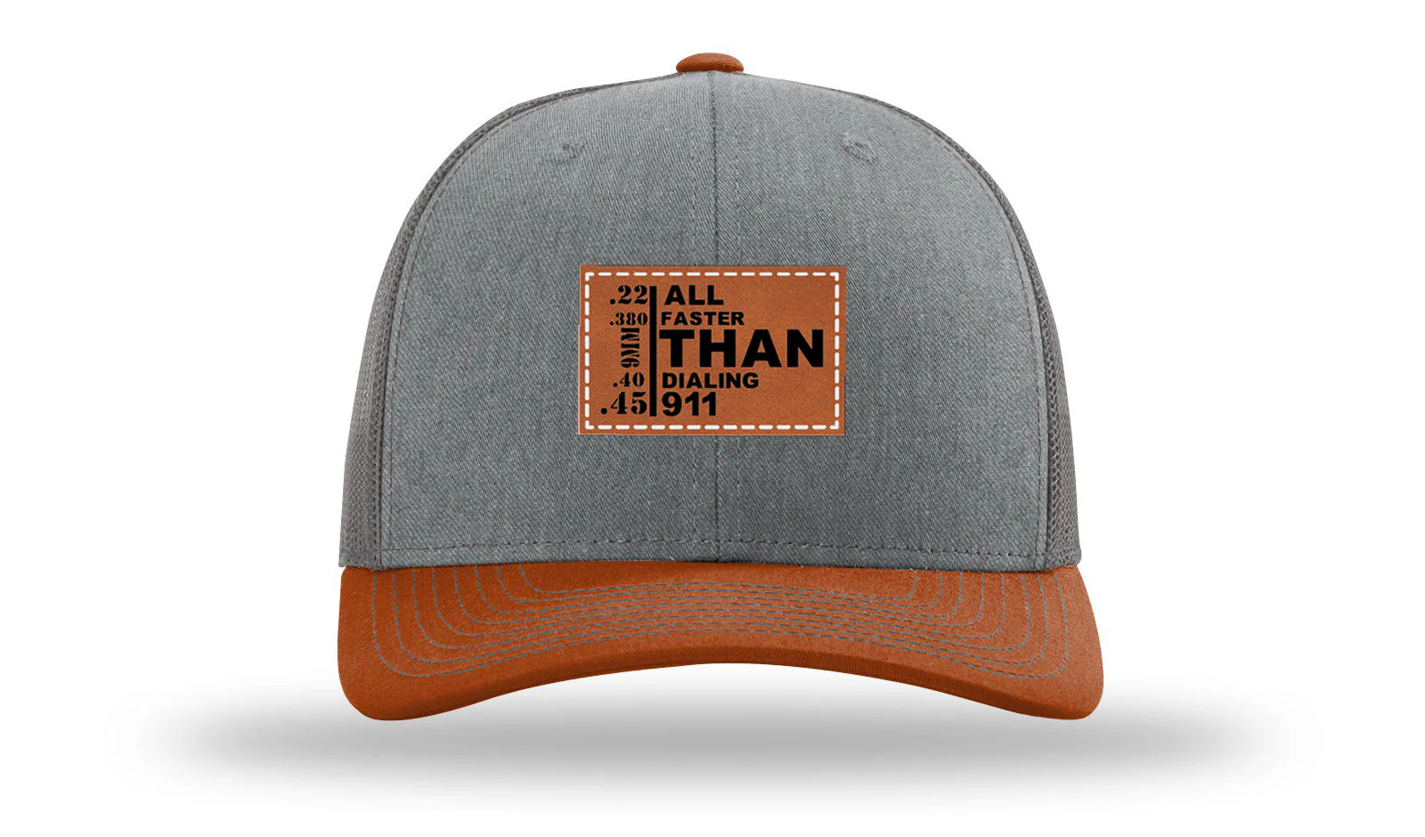 All Faster Than Dialing 911 Leather Patch Richardson 112 Hat - Image 39