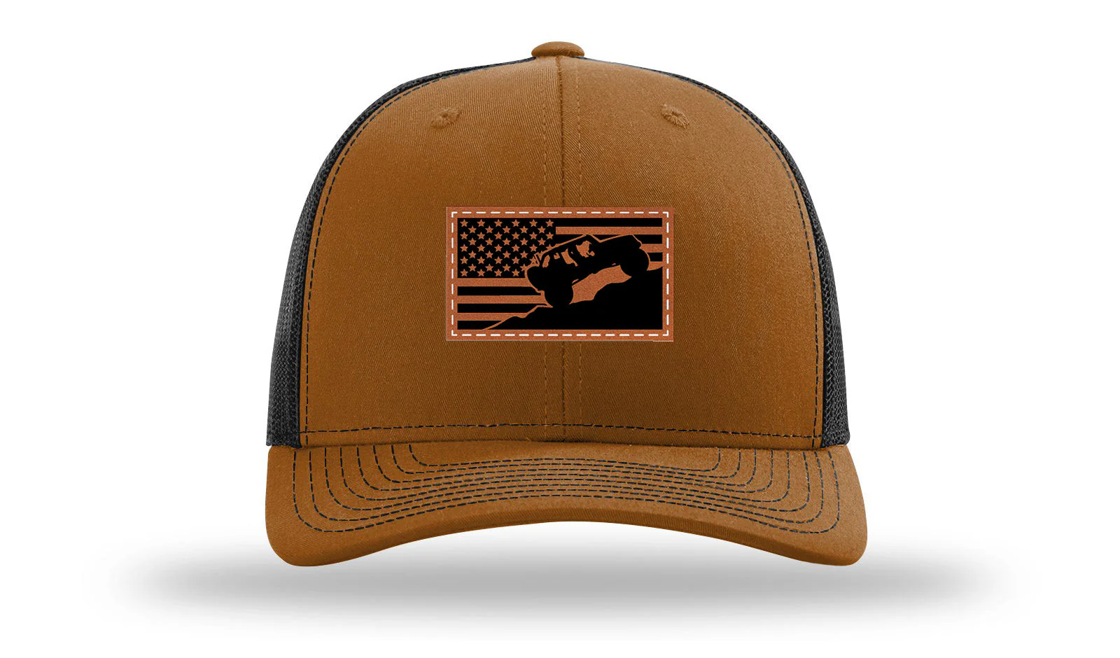 Jeep Flag 2 Leather Patch Richardson 112 Hat - Image 10