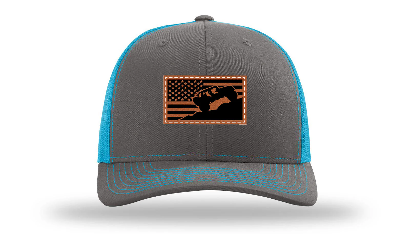 Jeep Flag 2 Leather Patch Richardson 112 Hat - Image 14