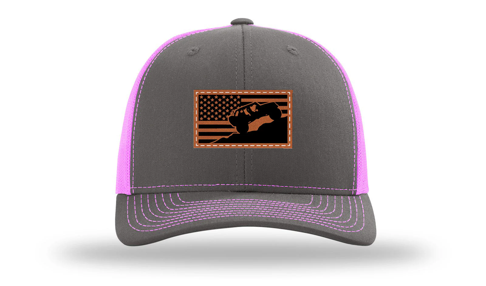 Jeep Flag 2 Leather Patch Richardson 112 Hat - Image 15