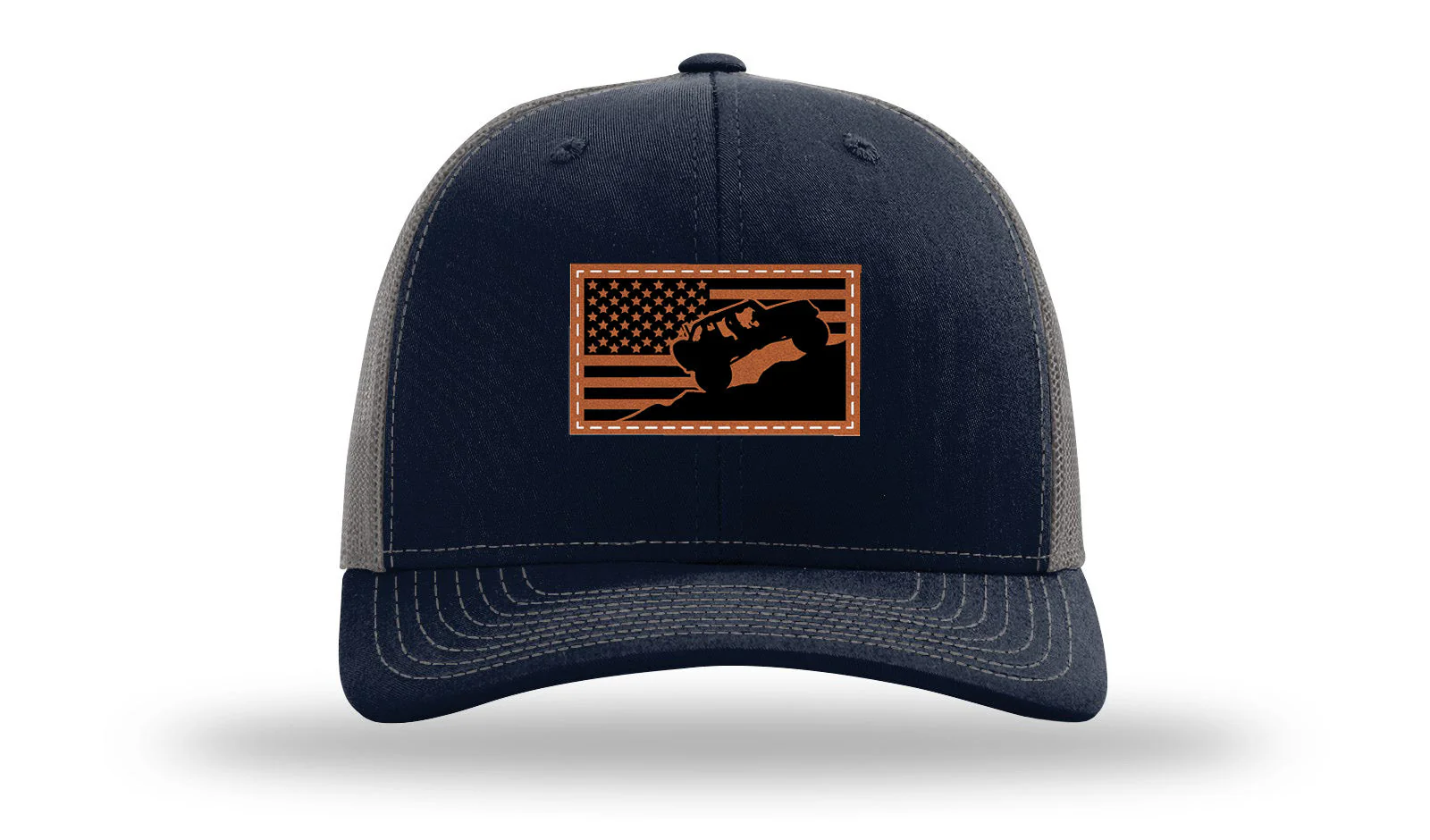 Jeep Flag 2 Leather Patch Richardson 112 Hat - Image 27