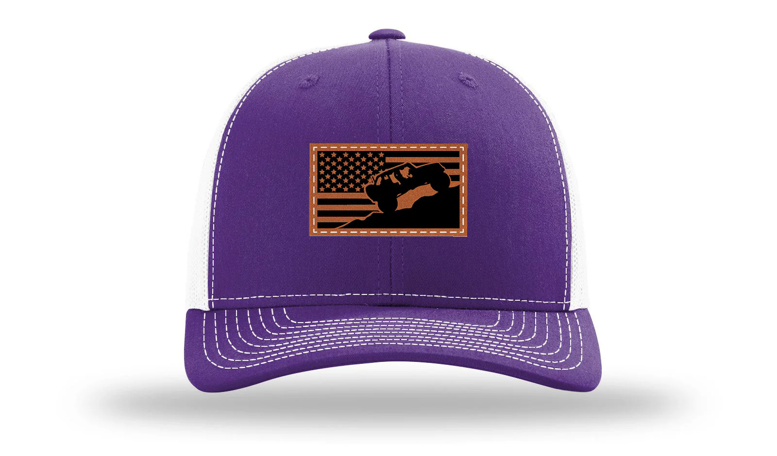 Jeep Flag 2 Leather Patch Richardson 112 Hat - Image 30
