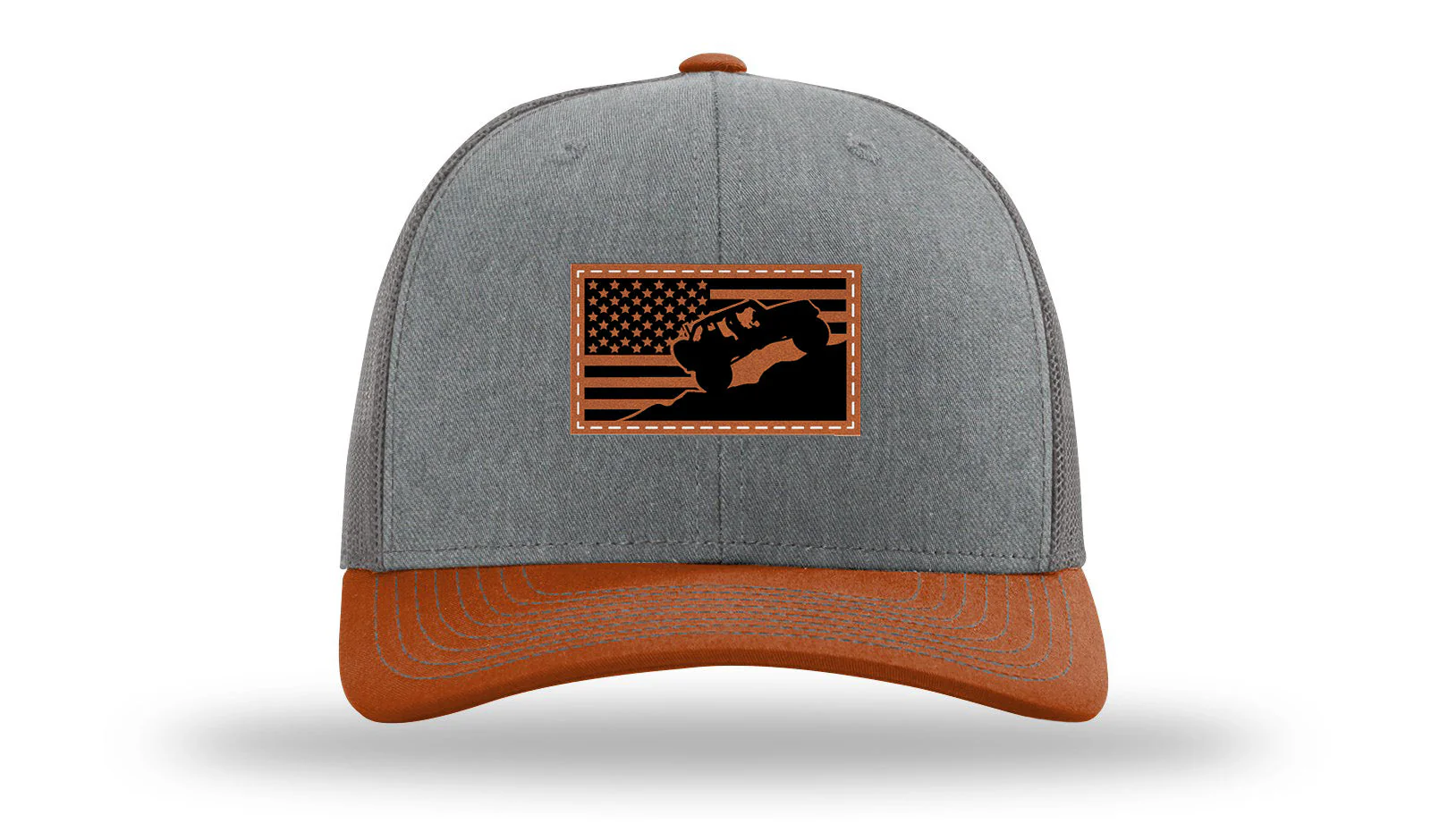 Jeep Flag 2 Leather Patch Richardson 112 Hat - Image 39