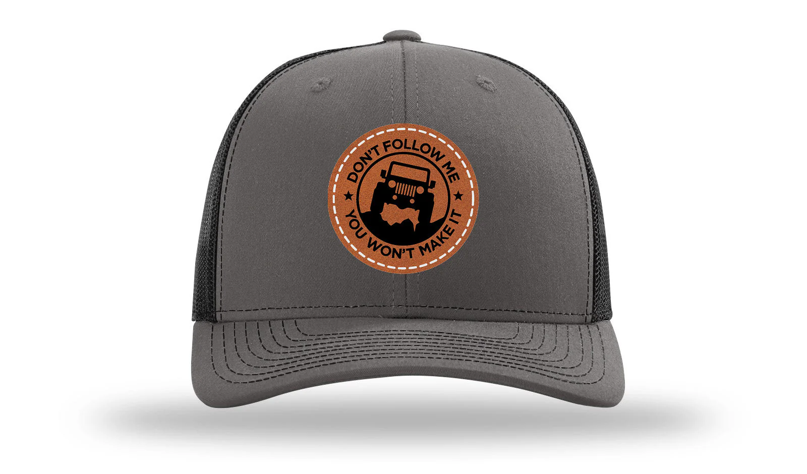 Don't Follow Me Leather Patch Richardson 112 Hat - Image 11
