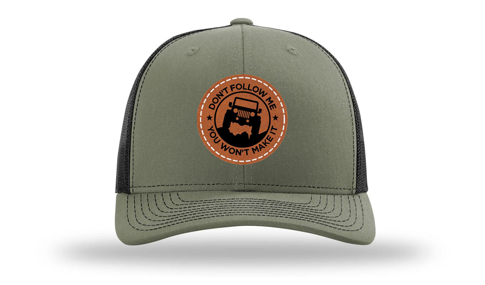 Don't Follow Me Leather Patch Richardson 112 Hat - Image 25