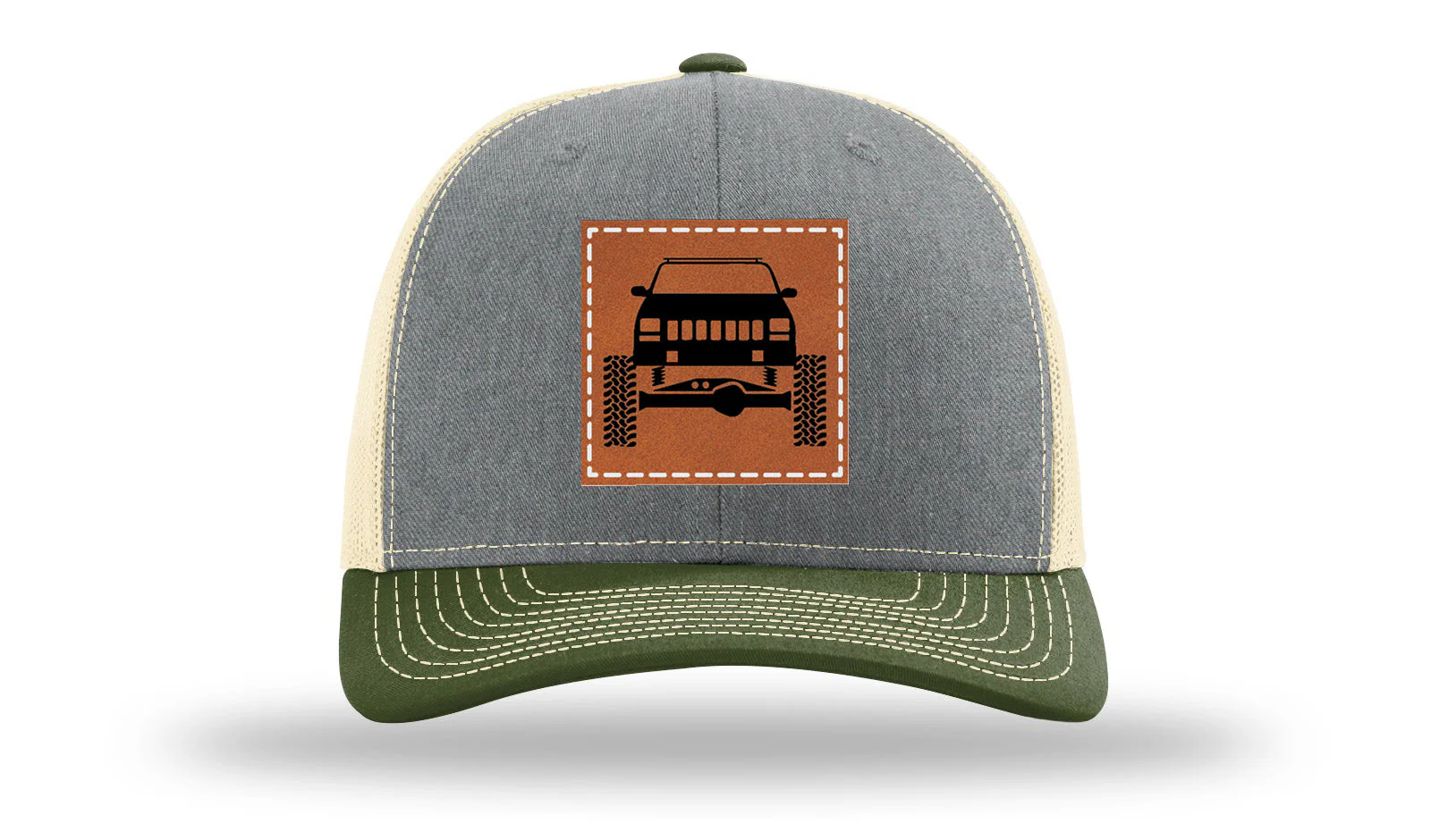 Jeep Cherokee Leather Patch Richardson 112 Hat - Image 38