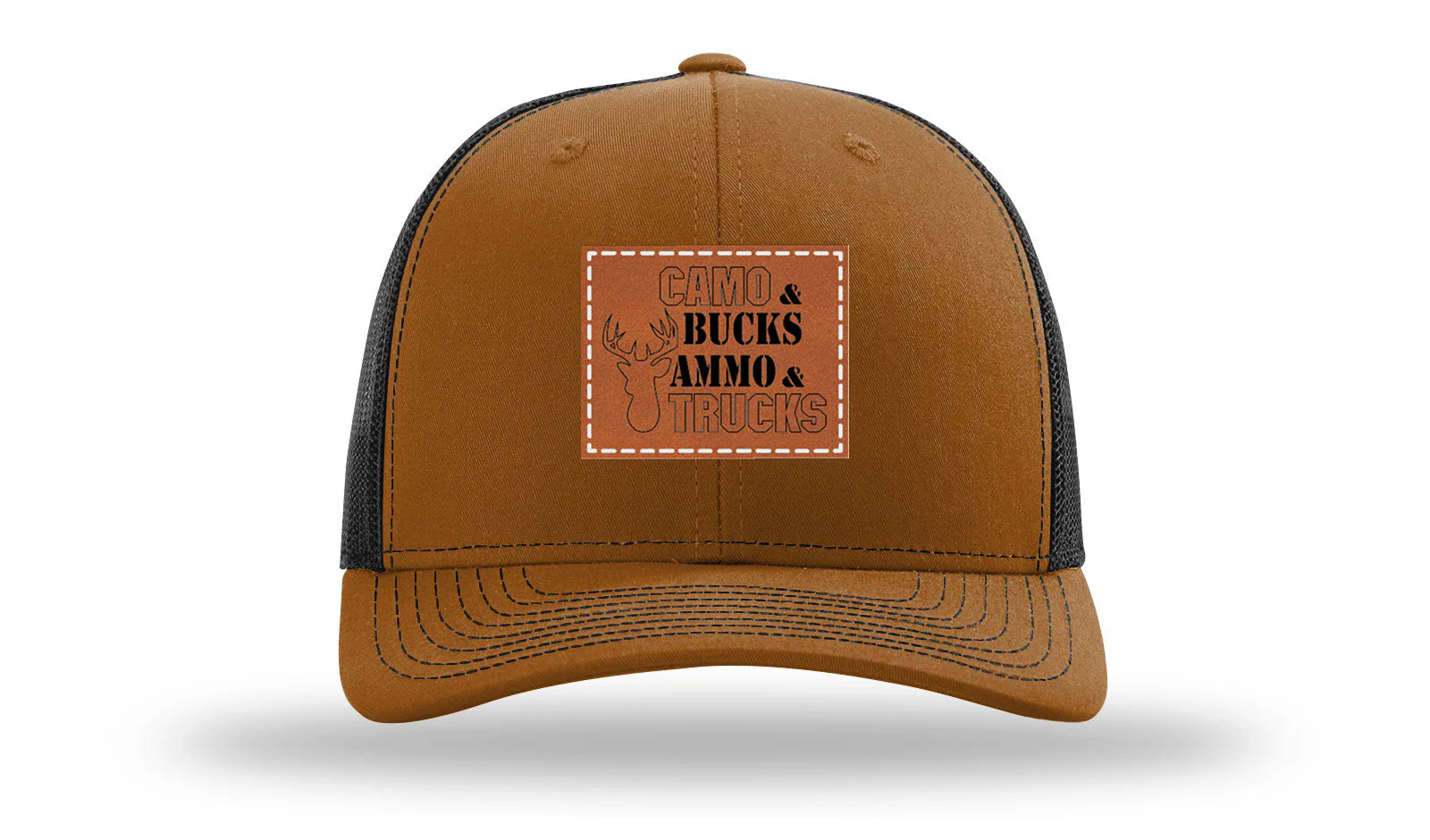 Camo and Bucks Leather Patch Richardson 112 Hat - Image 10