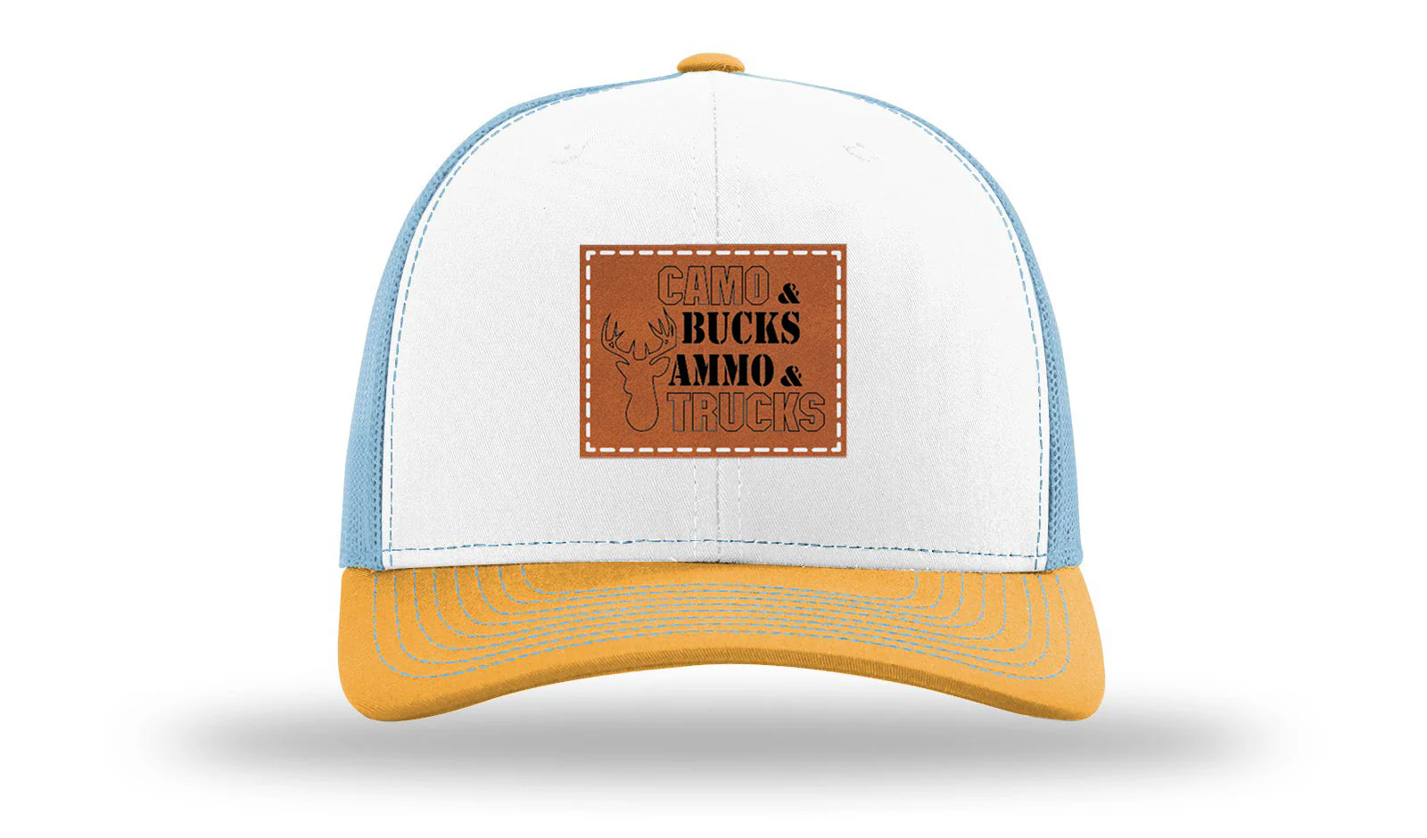 Camo and Bucks Leather Patch Richardson 112 Hat - Image 43