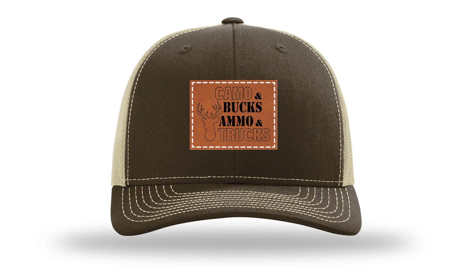 Camo and Bucks Leather Patch Richardson 112 Hat - Image 8